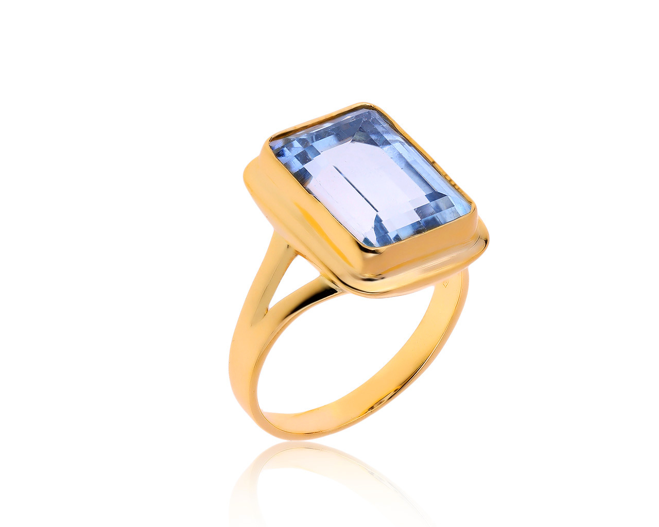 Оригинальное золотое кольцо с аквамарином 9.22ct Raselli Fausto