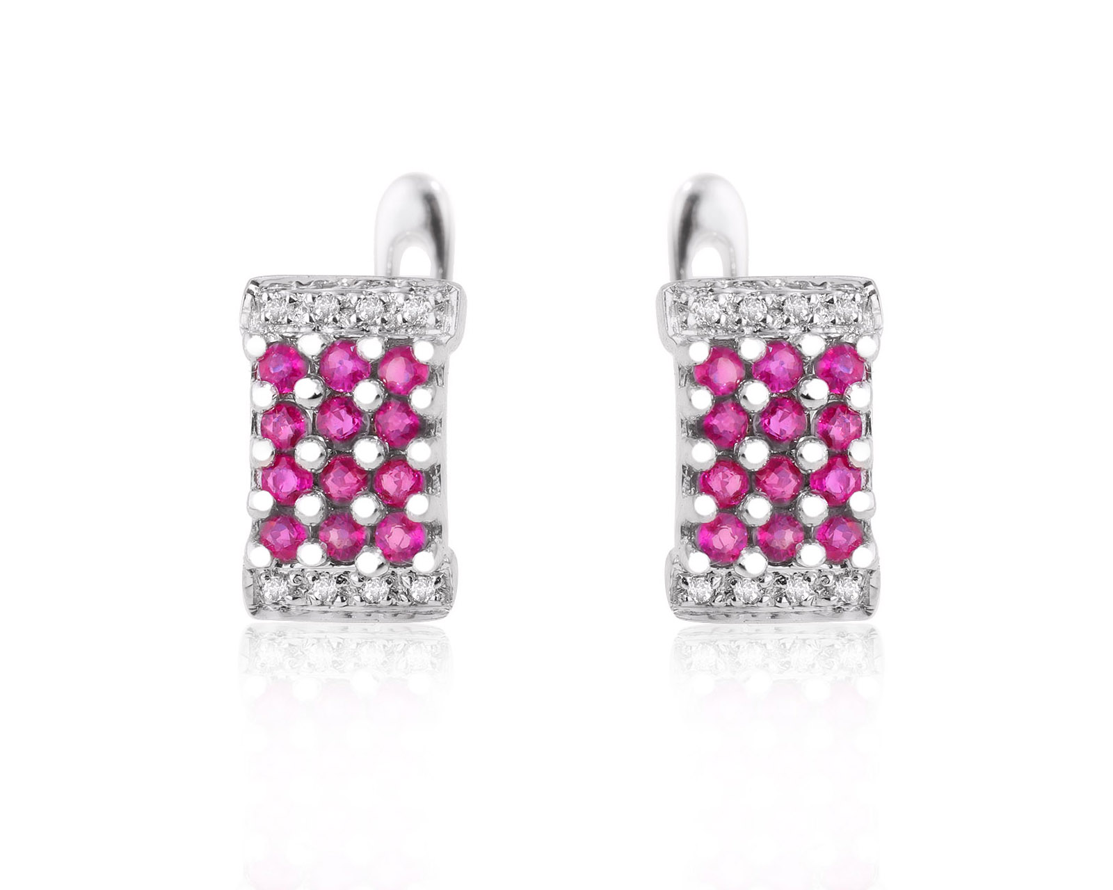 Золотые серьги с рубинами 0.78ct и бриллиантами 0.08ct 250824/3 Золотые серьги с рубинами 0.78ct и бриллиантами 0.08ct 250824/3
