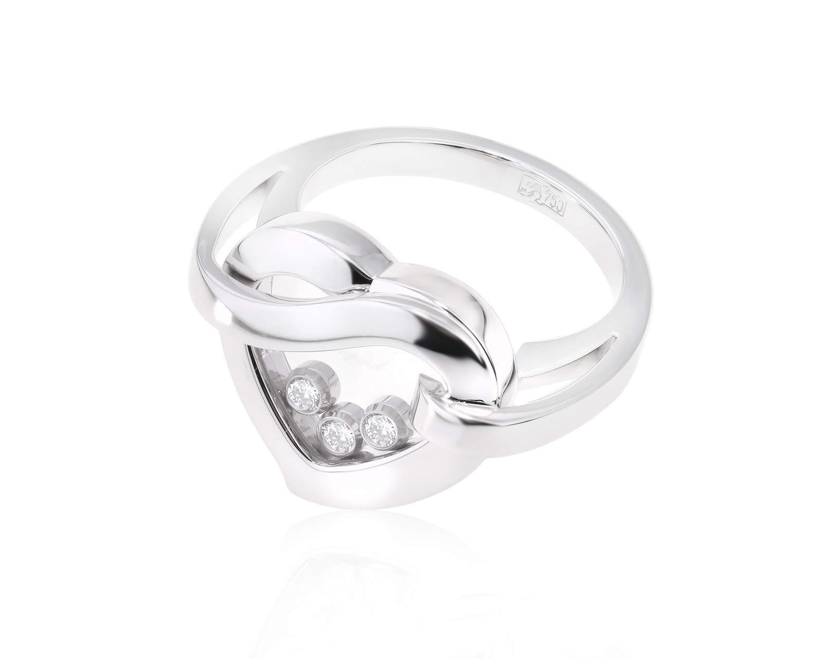 Оригинальное золотое кольцо с бриллиантами 0.17ct Chopard Happy Diamonds 030224/1