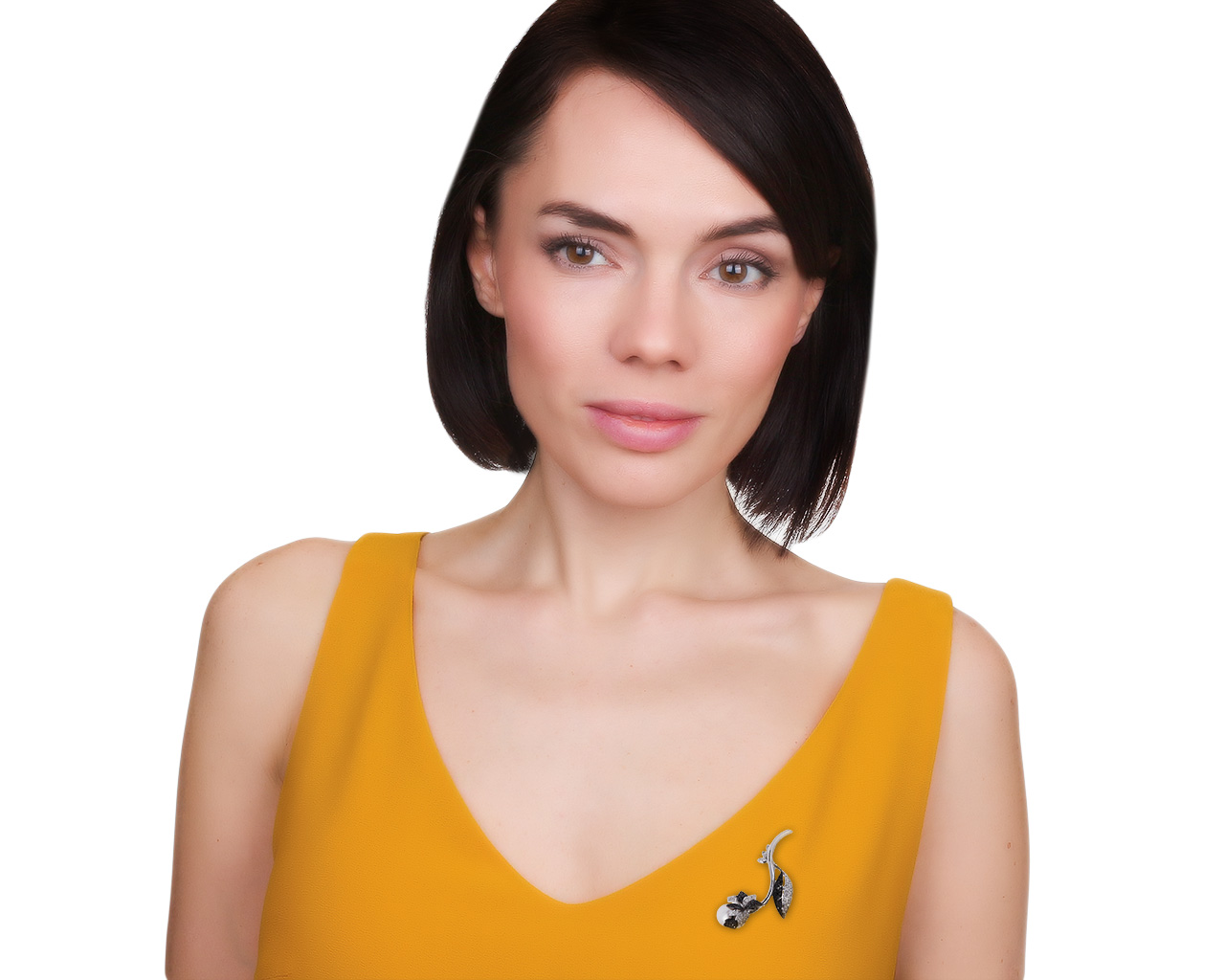 Потрясающая золотая брошь с жемчугом 9.40 мм