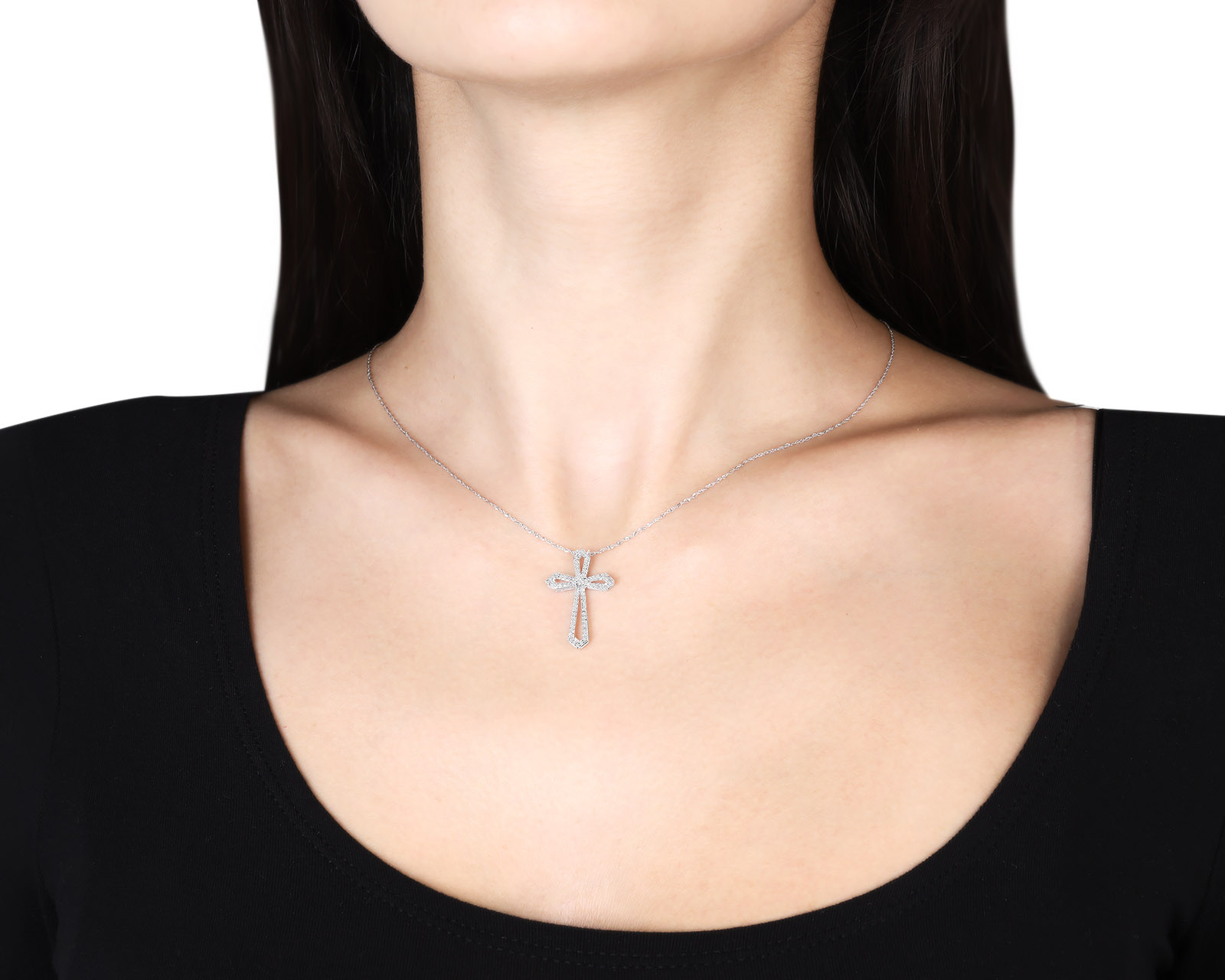 Изящный золотой кулон с бриллиантами 0.32ct