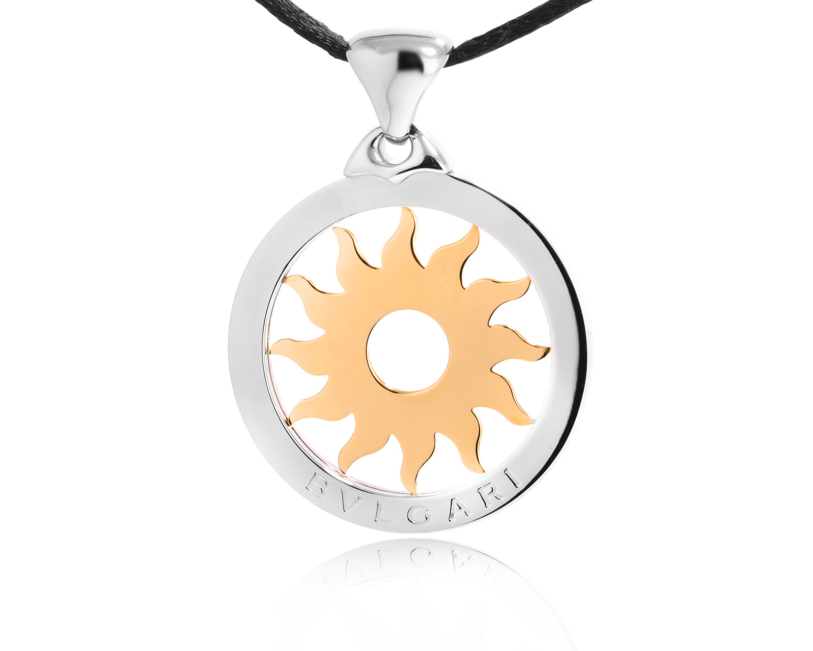 Оригинальный золотой кулон Bvlgari Tondo Sun 160126/2