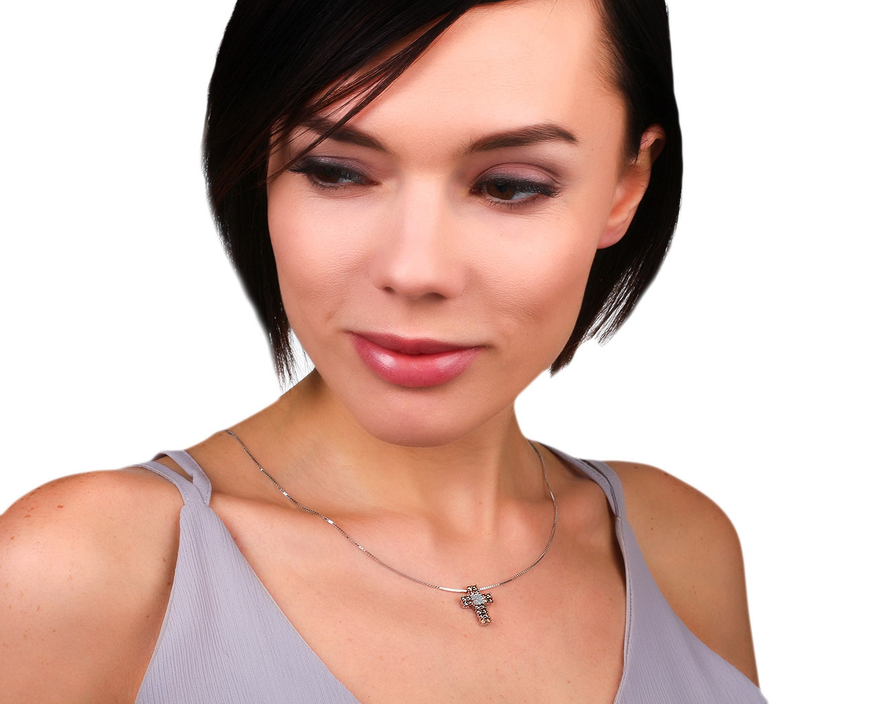 Элегантный золотой крест с бриллиантами 0.96ct Leo Pizzo