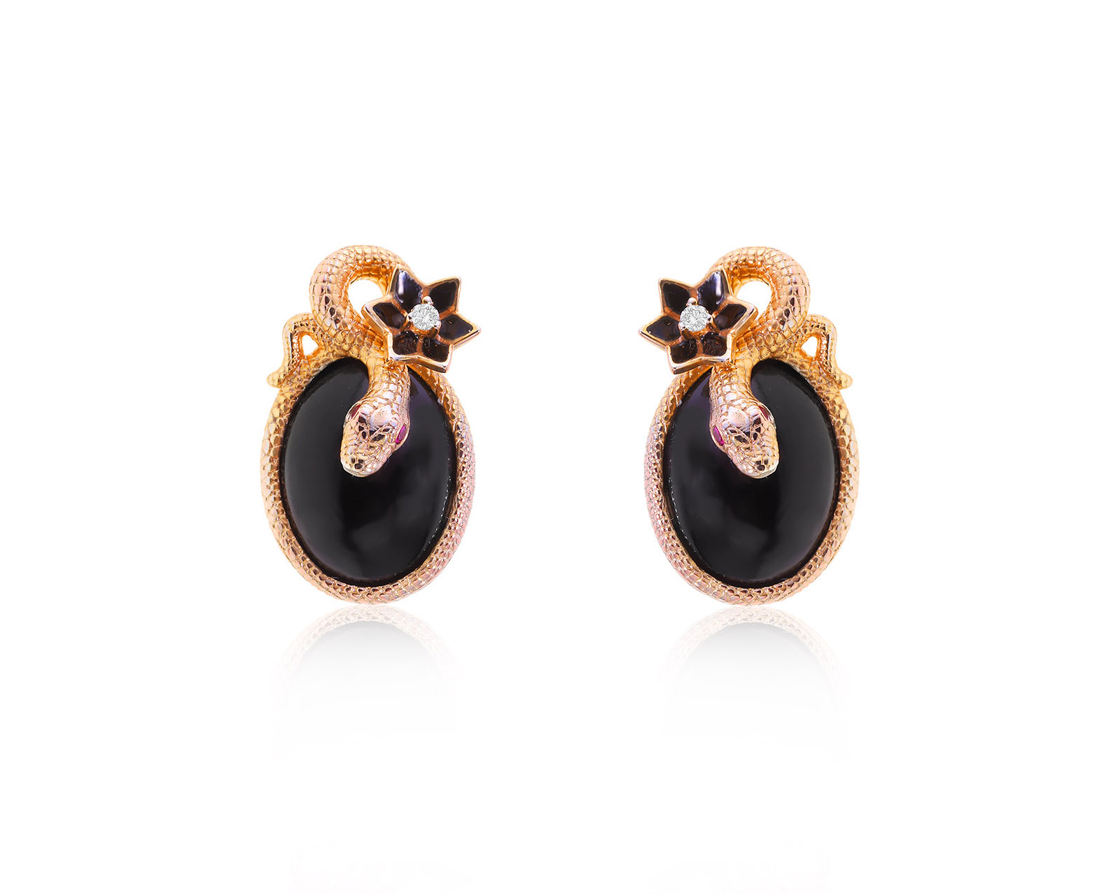 Оригинальные золотые серьги с ониксами 9.60ct Roberto Bravo 170123/19 Оригинальные золотые серьги с ониксами 9.60ct Roberto Bravo 170123/19