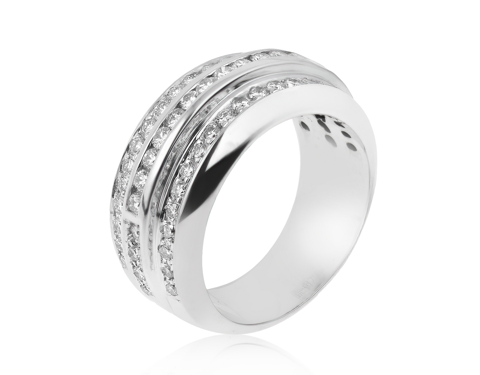Изысканное золотое кольцо с бриллиантами 1.02ct
