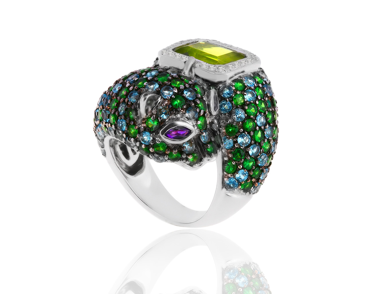 Прекрасное золотое кольцо с хризолитом 3.64ct 130719/3