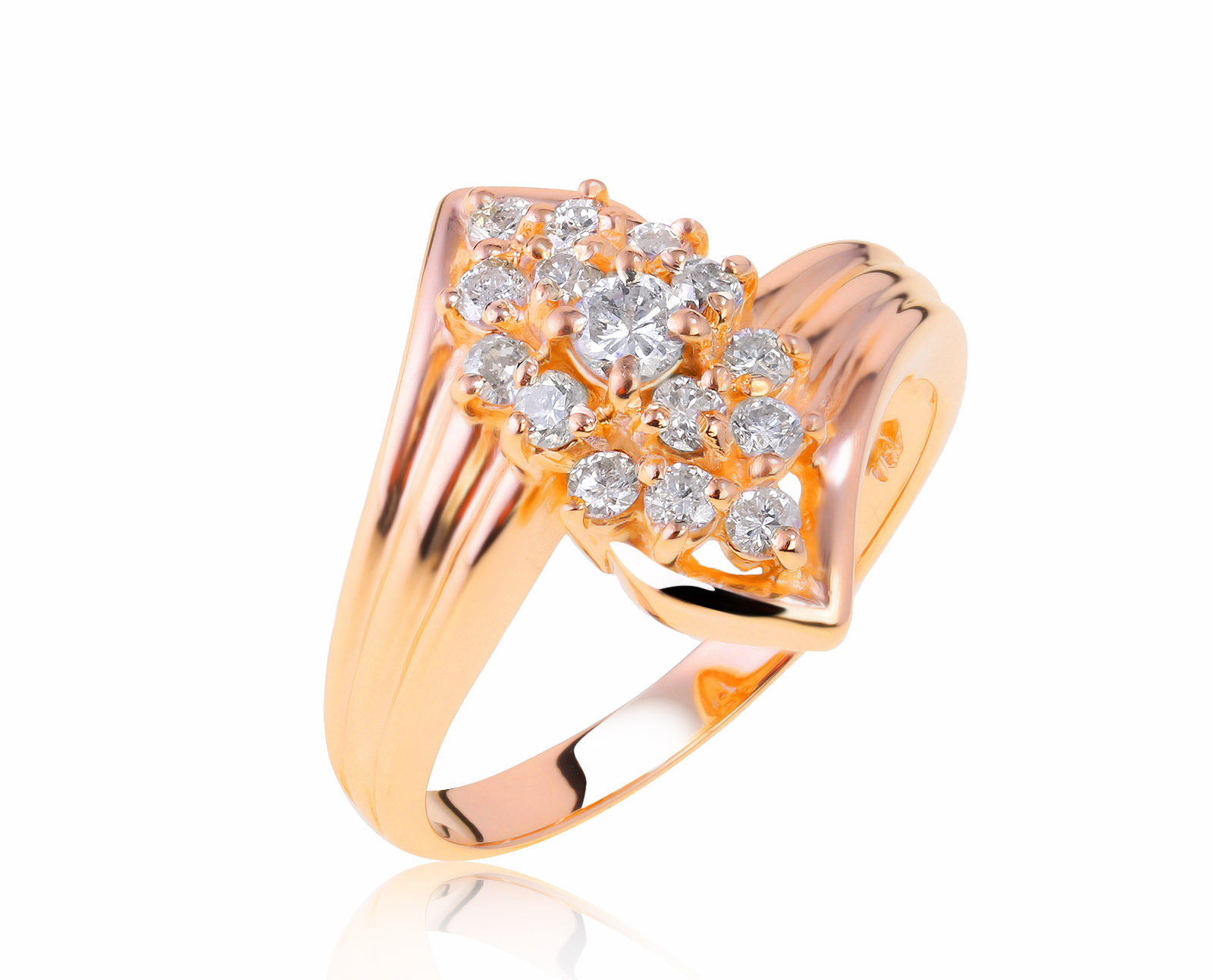 Очаровательное золотое кольцо с бриллиантами 0.39ct