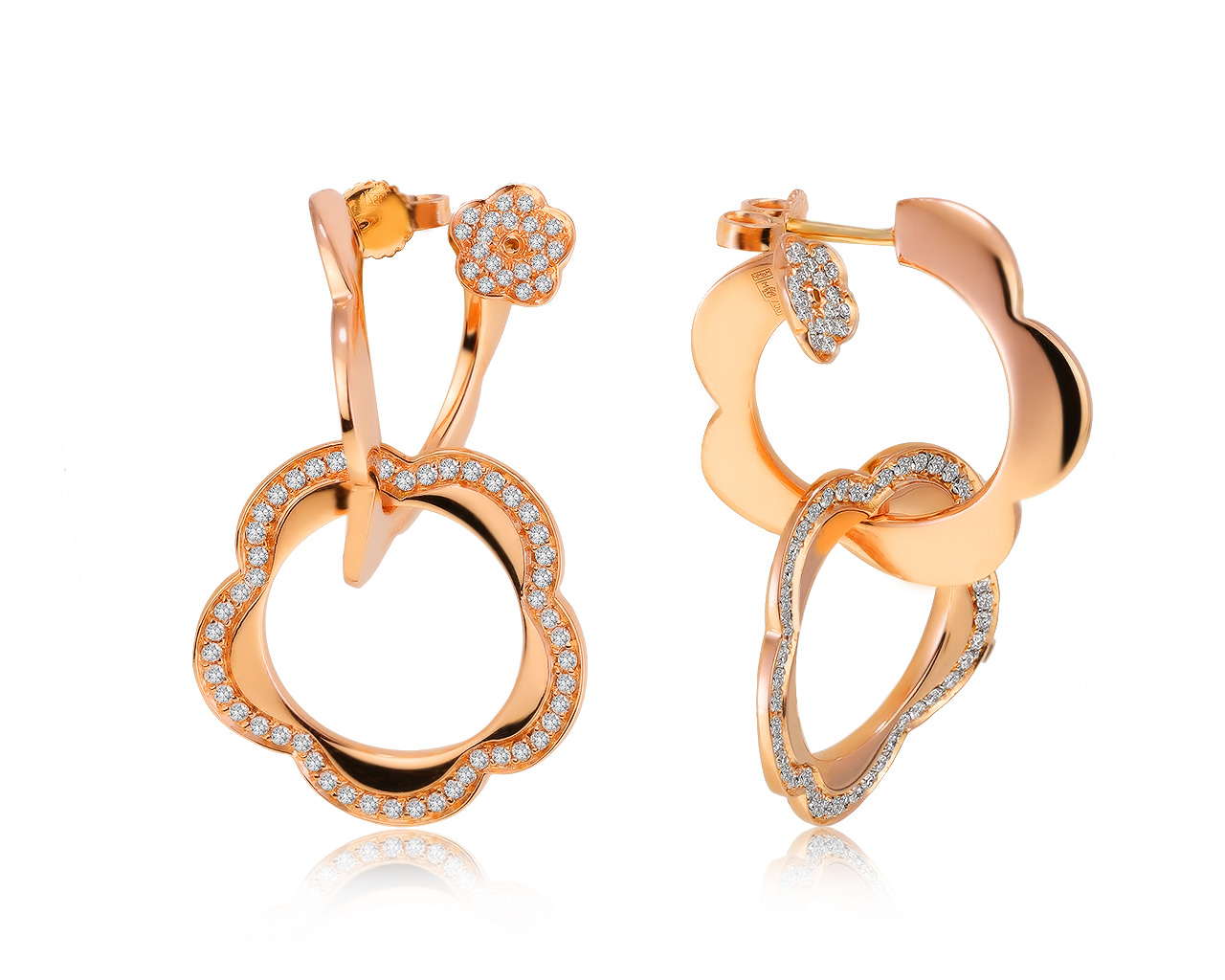Оригинальные золотые серьги с бриллиантами 0.85ct Pasquale Bruni Bon Ton