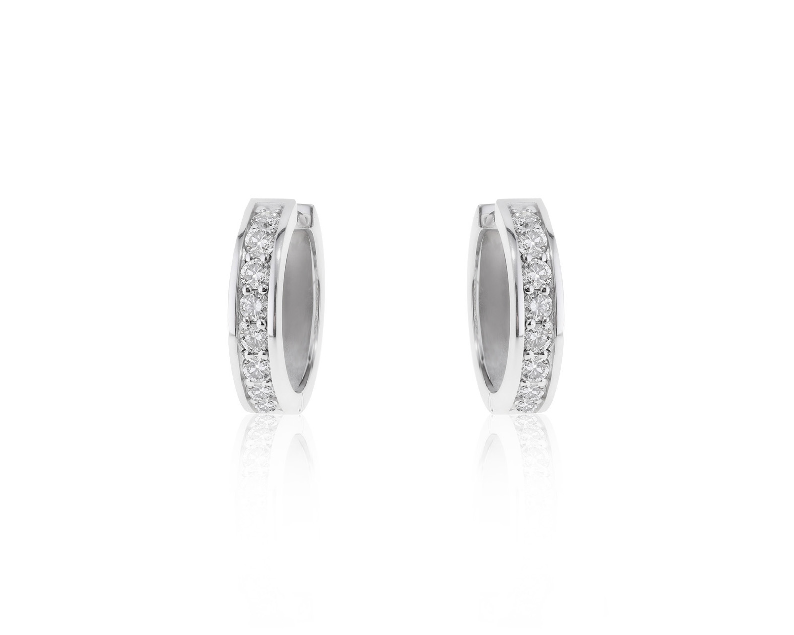 Прелестные золотые серьги с бриллиантами 0.96ct