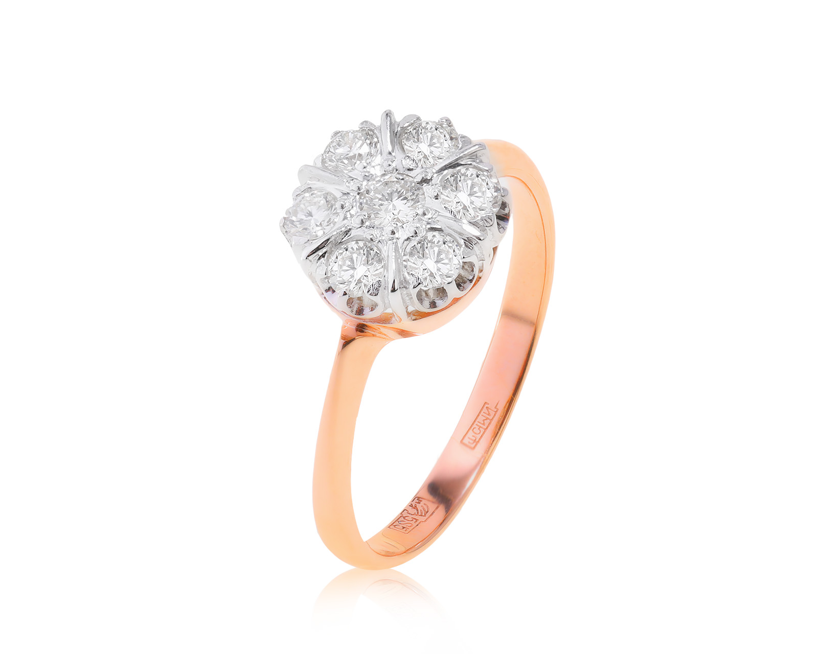 Золотое кольцо с бриллиантами 0.58ct 170723/1