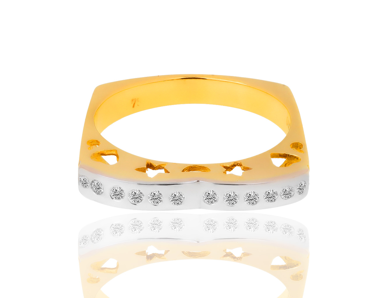 Прелестное золотое кольцо с бриллиантами 0.19ct 300119/4