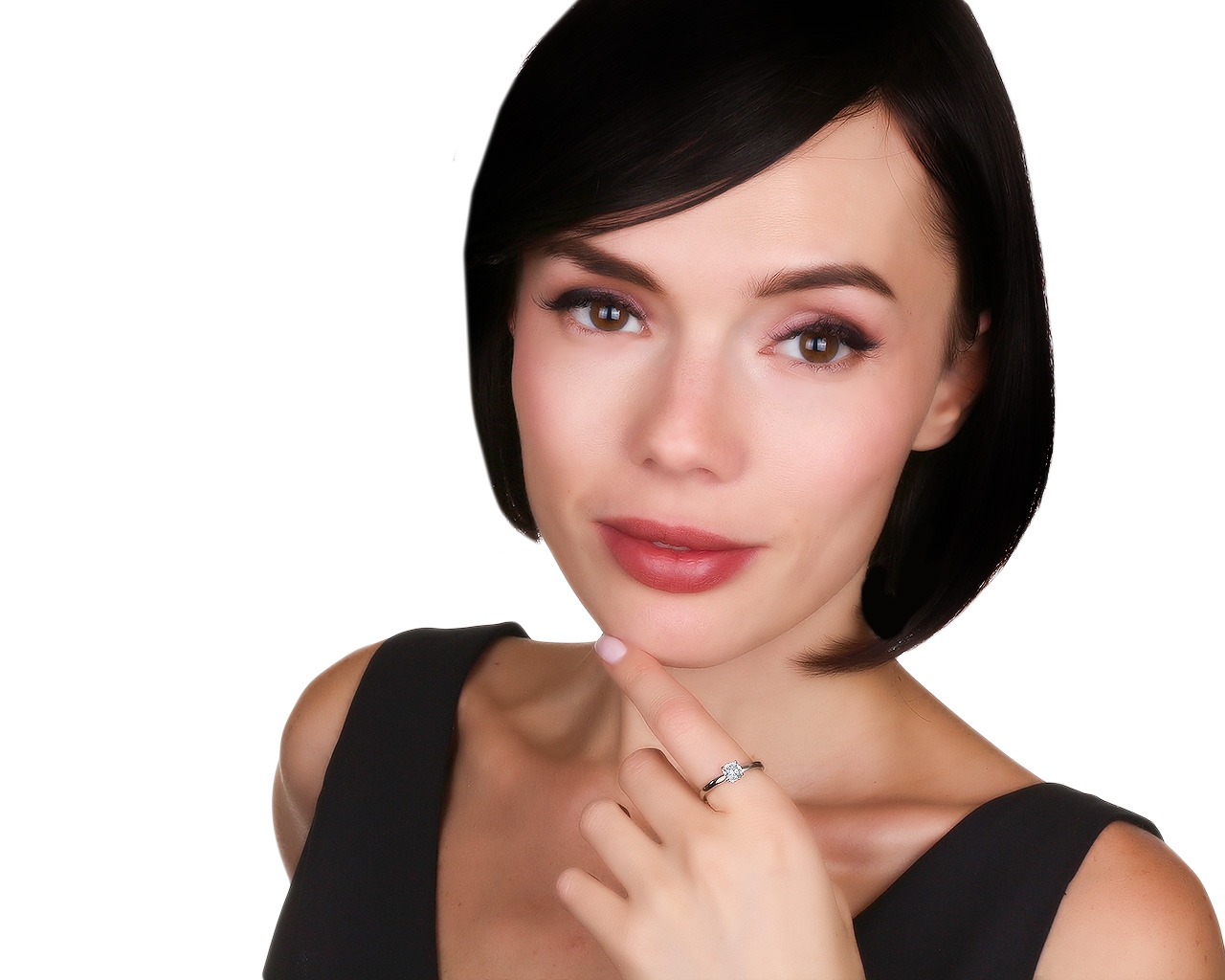 Оригинальное платиновое кольцо с бриллиантом 0.60ct De Beers