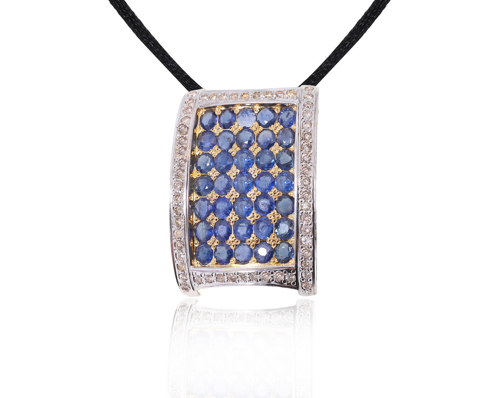 Потрясающий золотой кулон с сапфирами 8.75ct 230323/4