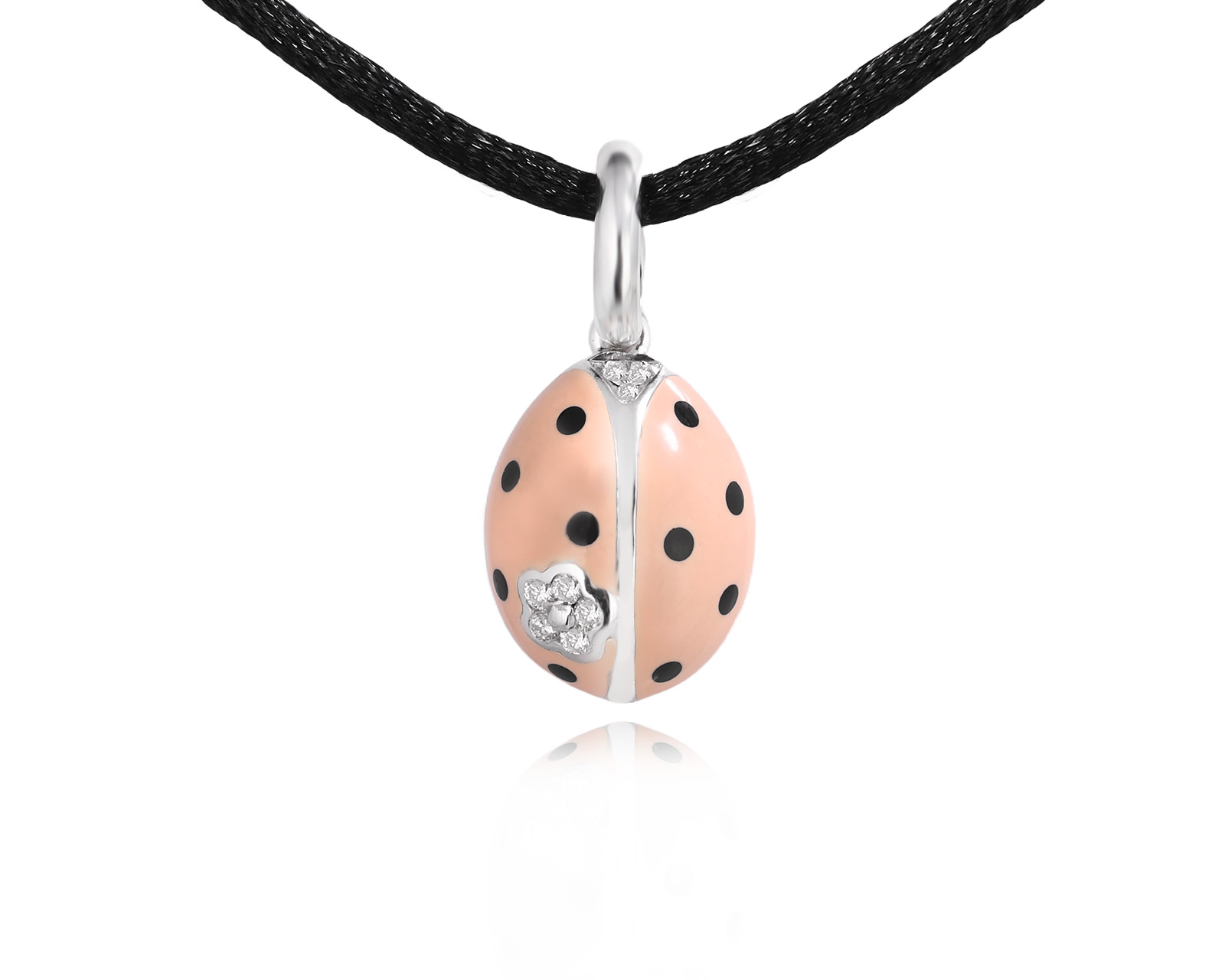 Оригинальный золотой кулон с бриллиантами 0.07ct Aaron Basha Ladybug 261225/1