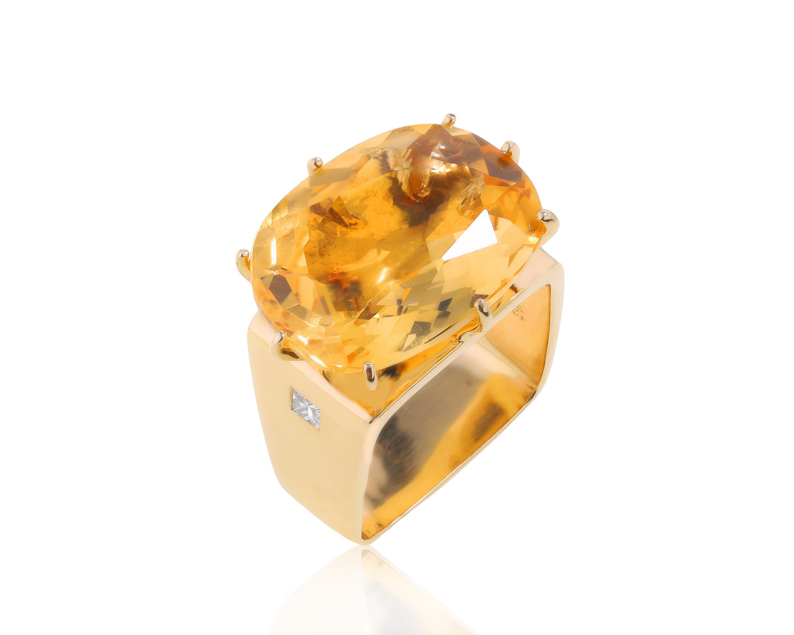 Оригинальное золотое кольцо с цитрином 16.29ct H.Stern