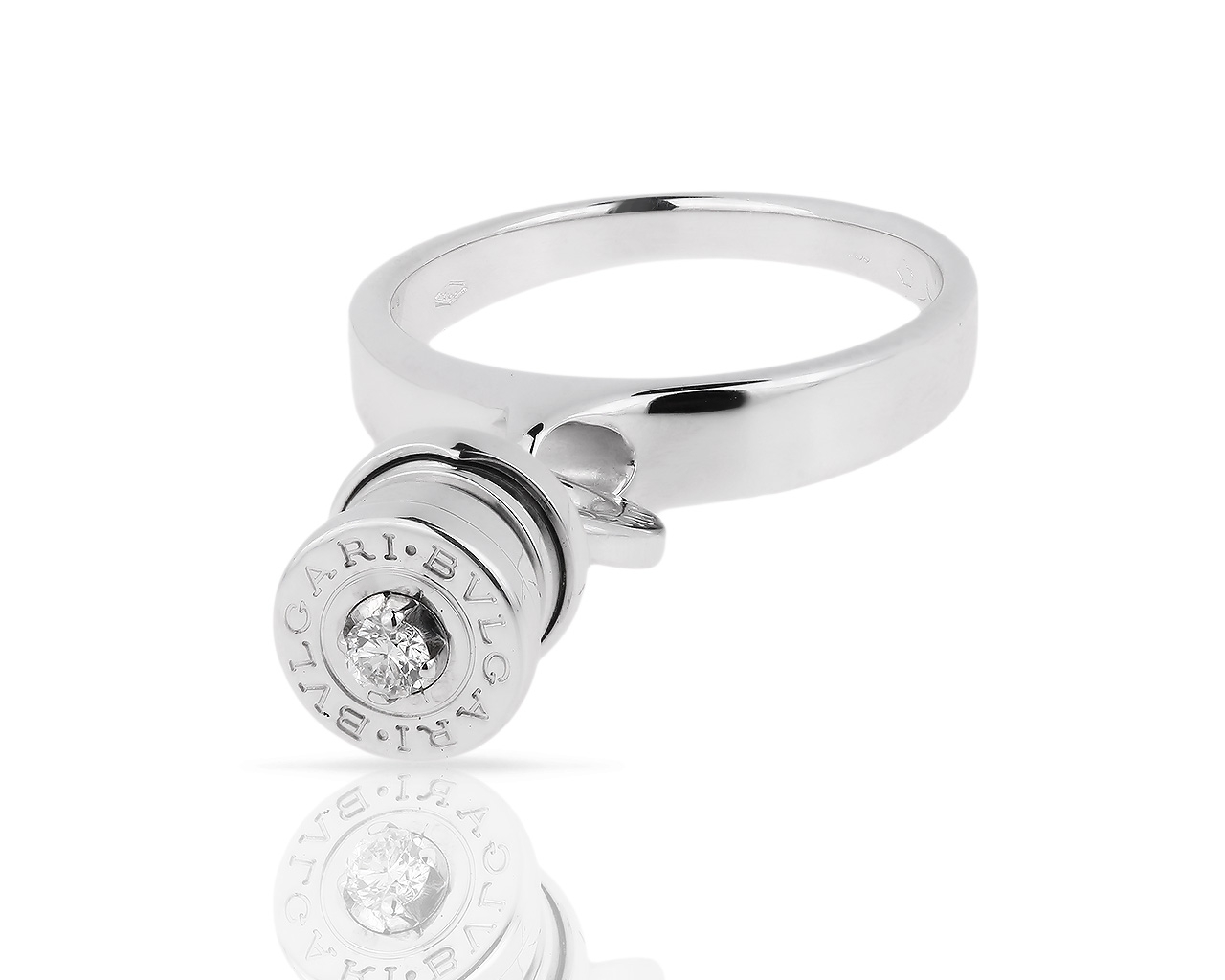 Оригинальное золотое кольцо с бриллиантом Bvlgari B.Zero 1