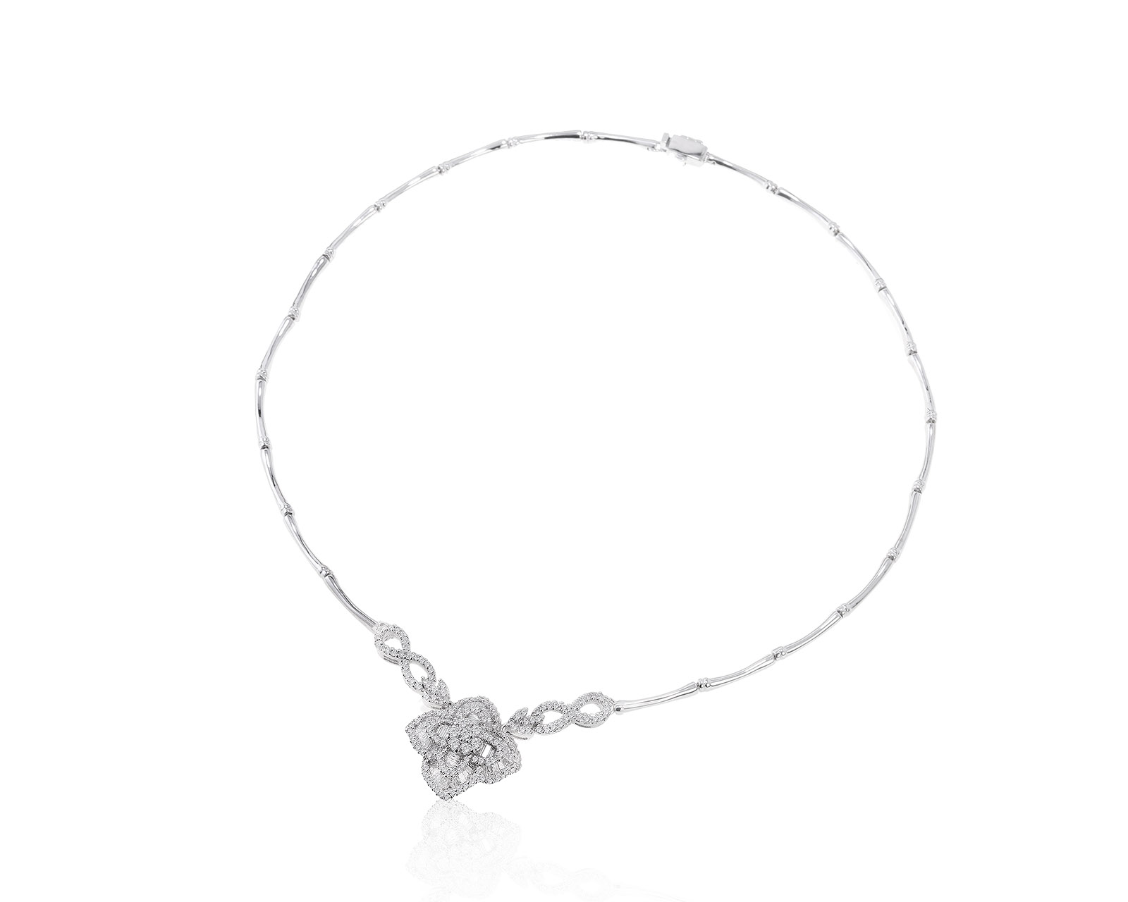 Престижное золотое колье с бриллиантами 3.32ct