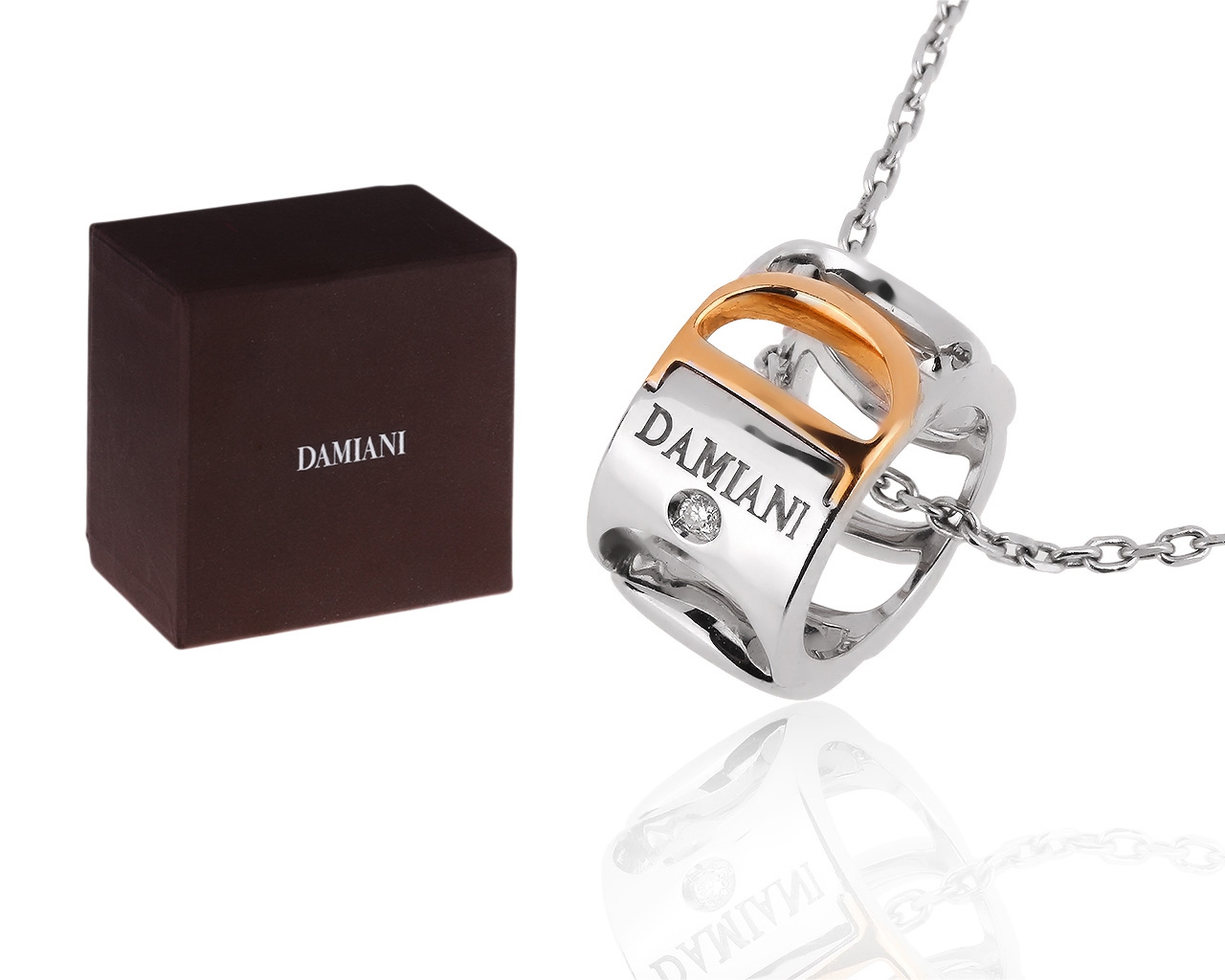 Золотая подвеска с бриллиантами 0.01ct Damiani Damianissima 140518/9