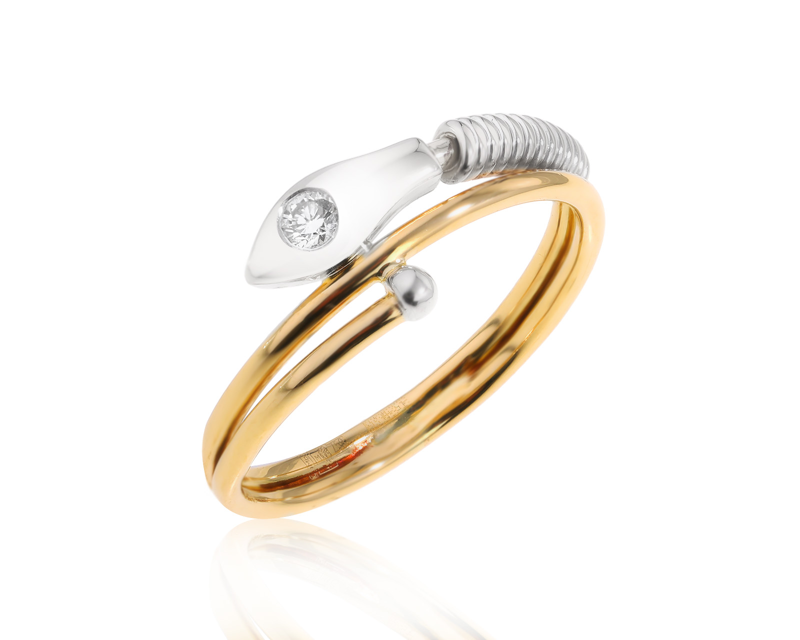 Золотое кольцо с бриллиантом 0.05ct 030724/4
