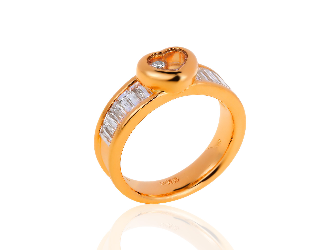 Оригинальное золотое кольцо с бриллиантами 1.43ct Chopard