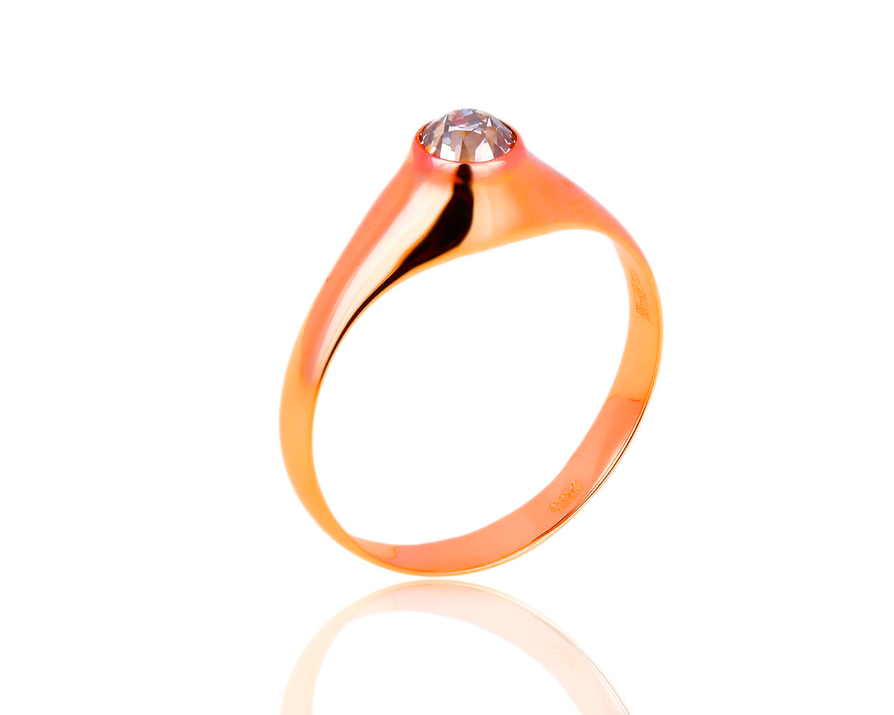 Винтажное золотое кольцо с бриллиантом 0.42ct