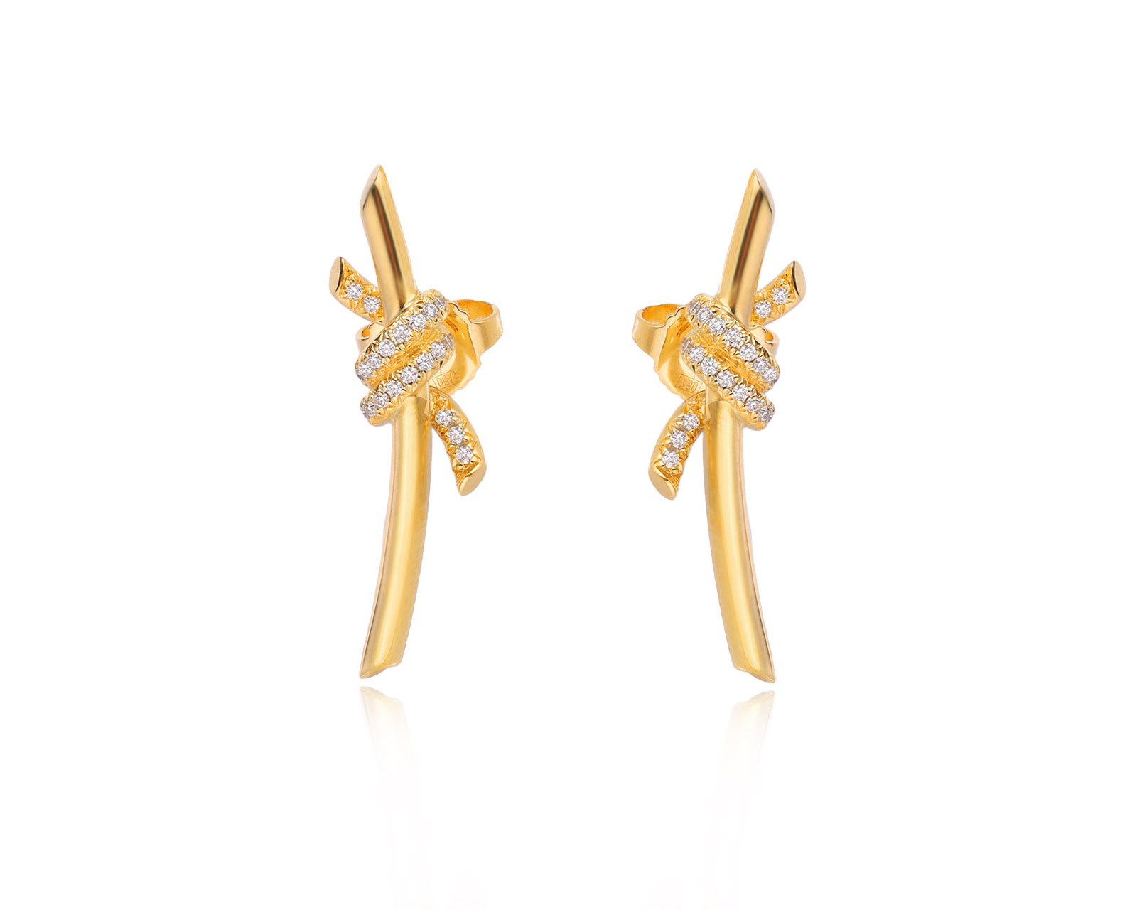 Оригинальные золотые серьги с бриллиантами 0.09ct Tiffany&Co Knot 240126/5