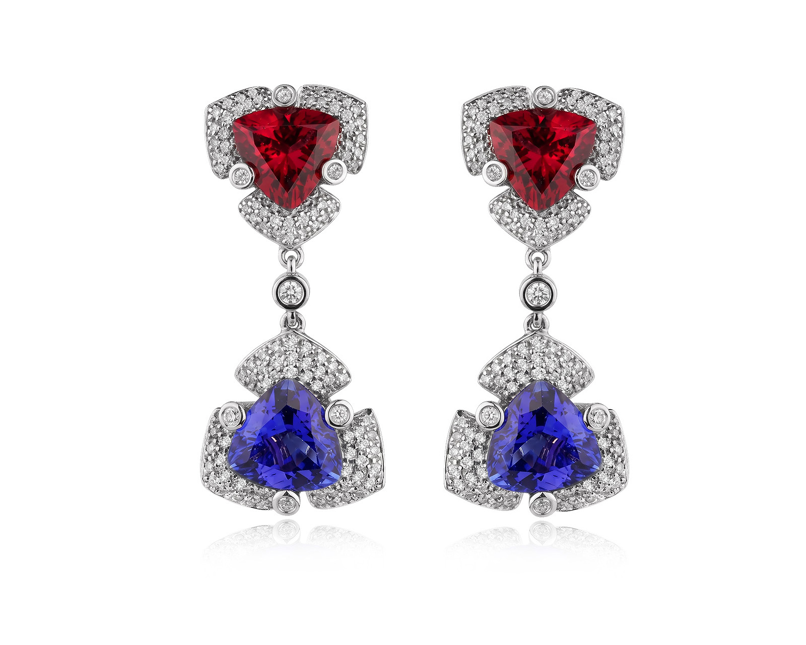 Оригинальные золотые серьги с танзанитами 7.13ct Lykov`s Jewellery 040626/КМ381