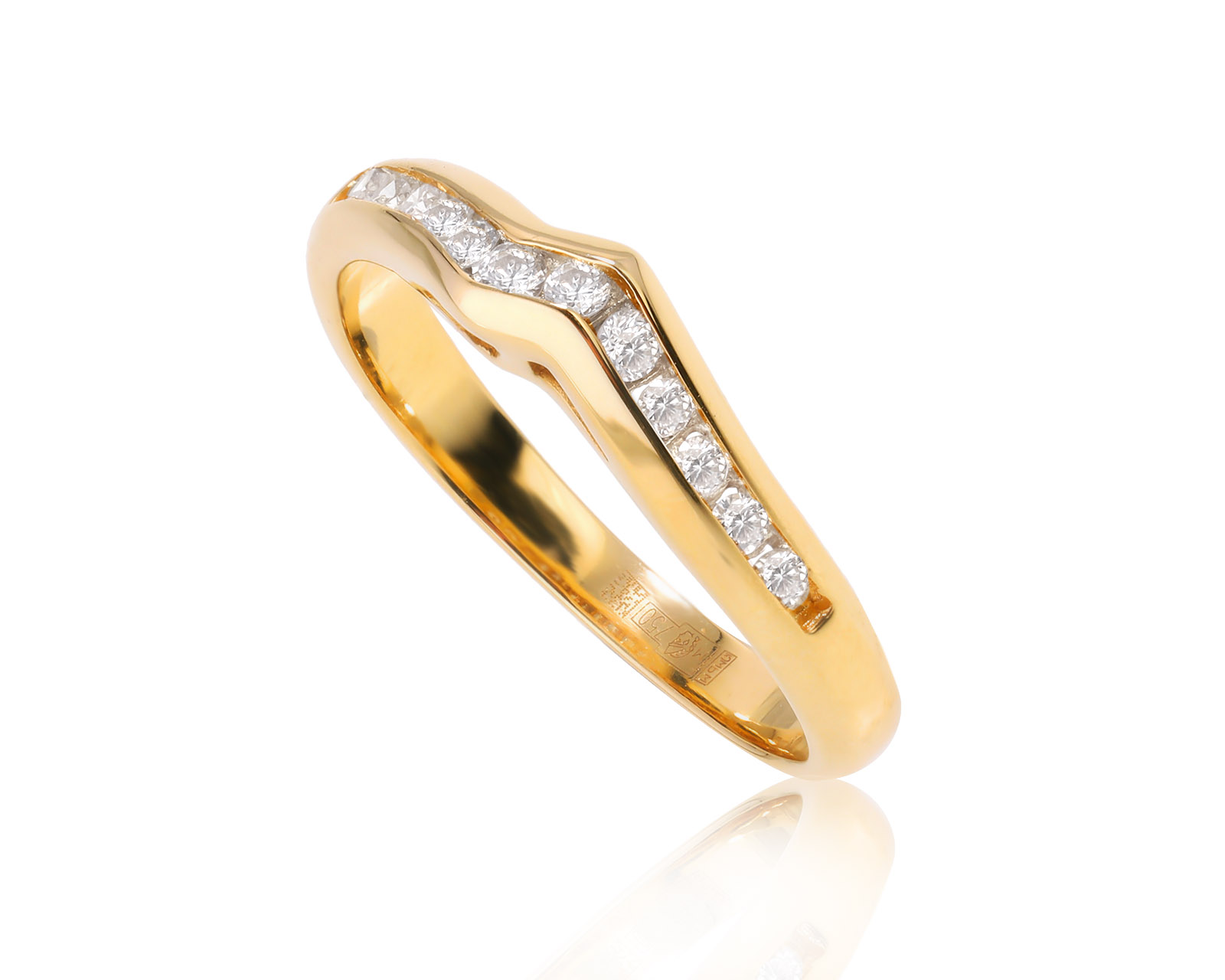 Золотое кольцо с бриллиантами 0.15ct 180524/35