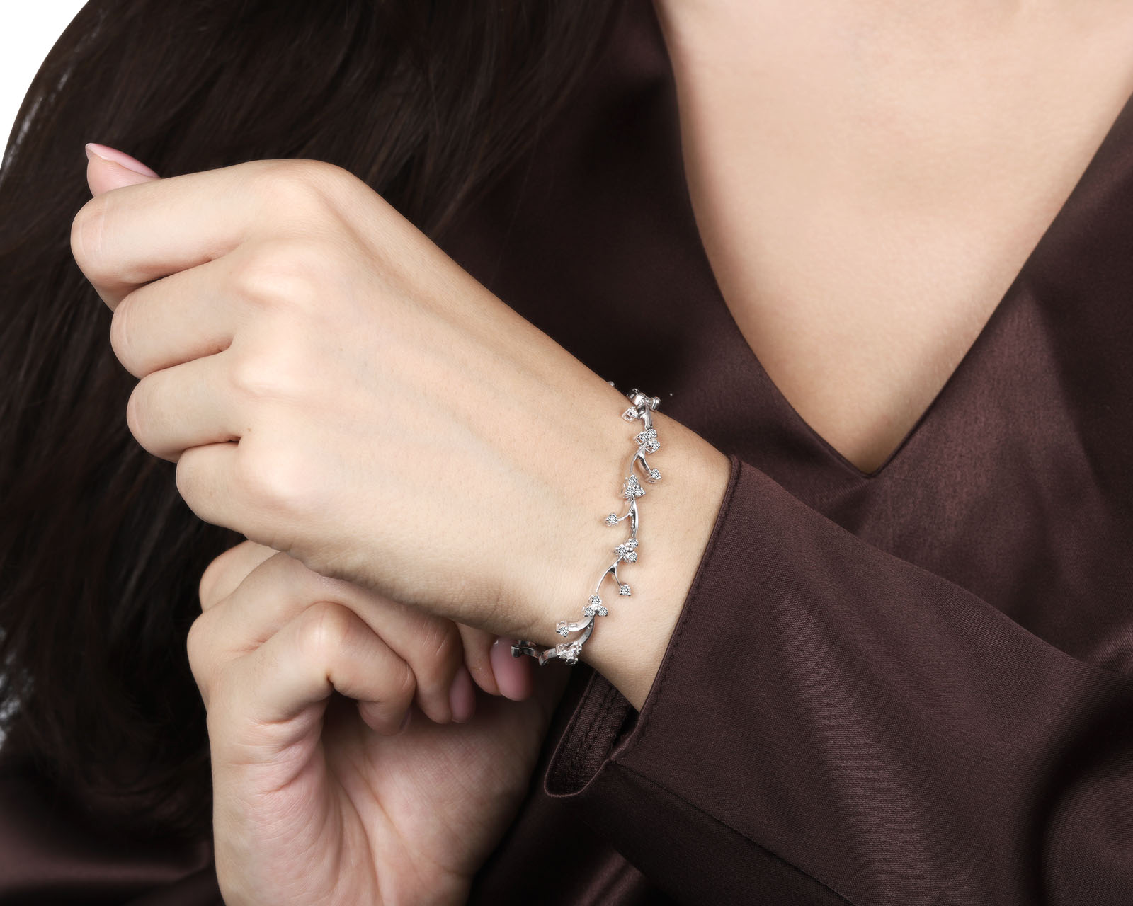 Роскошный золотой браслет с бриллиантами 0.50ct