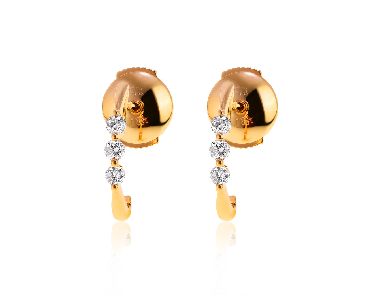 Оригинальные золотые серьги с бриллиантами 0.20ct Mauro Conti 040321/8