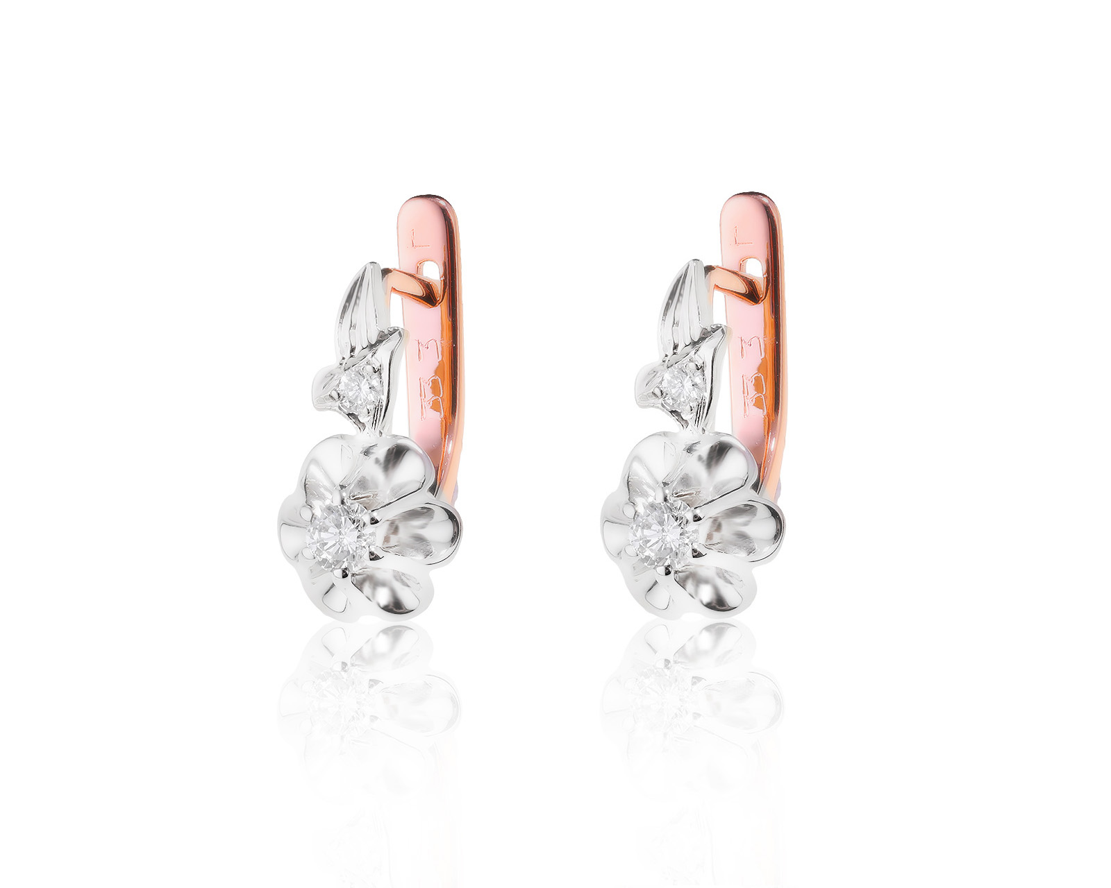 Золотые серьги с бриллиантами 0.32ct СССР