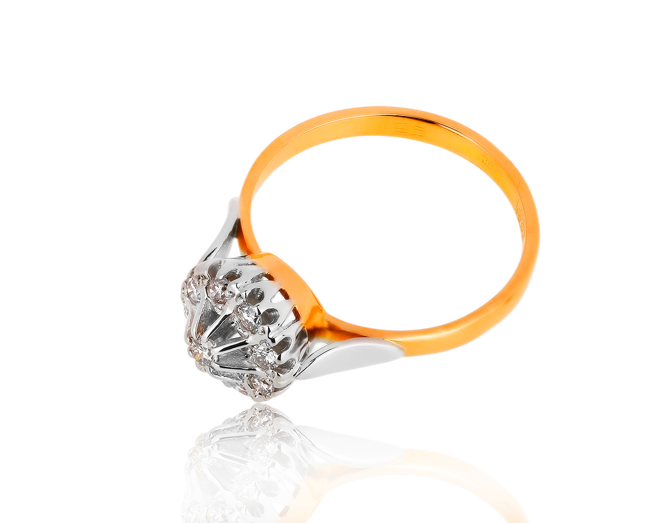 Винтажное золотое кольцо с бриллиантами 0.27ct