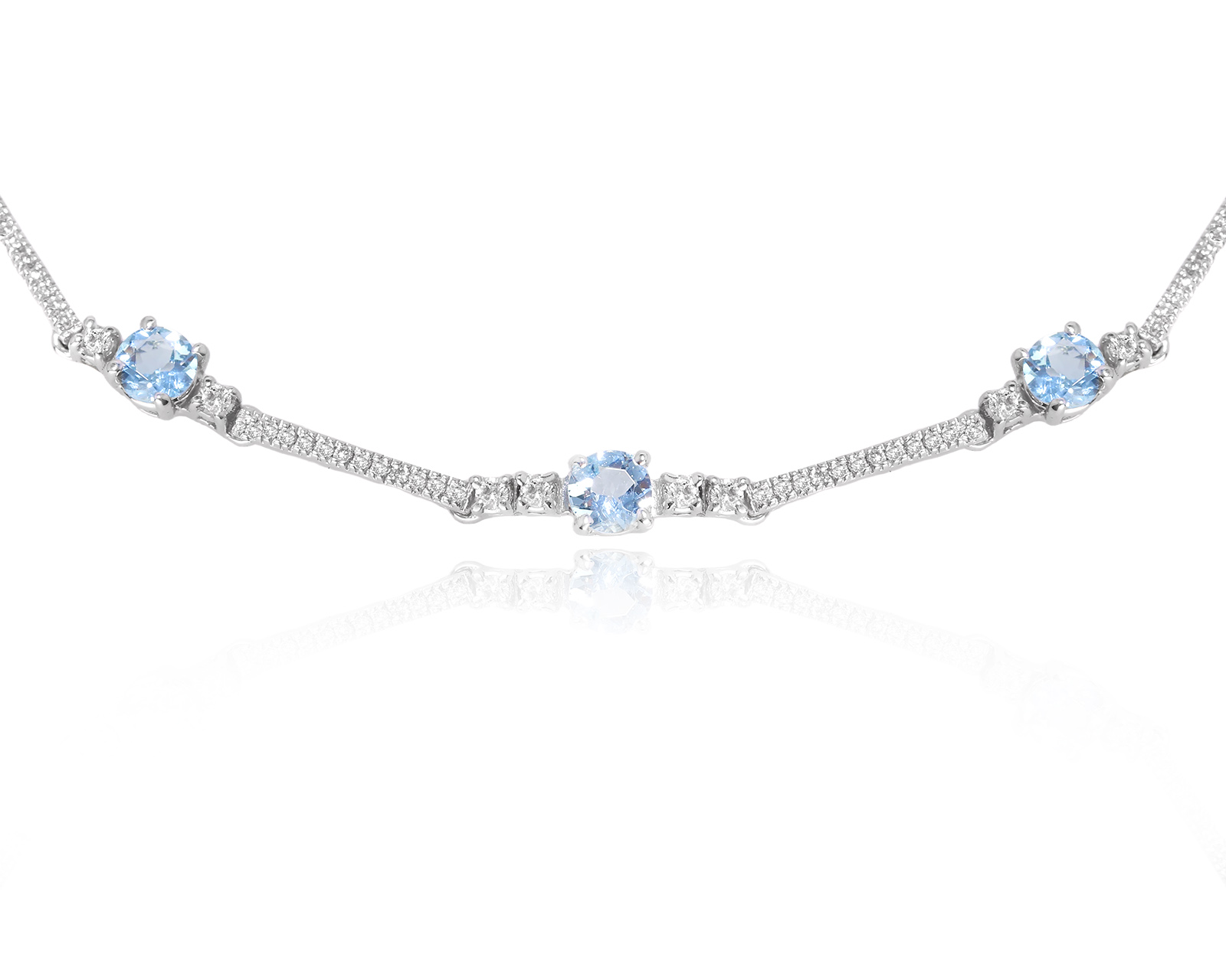 Золотой браслет с топазами 2.10ct и бриллиантами 0.84ct