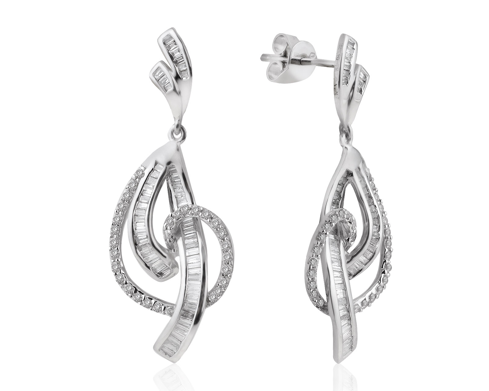 Потрясающие золотые серьги с бриллиантами 1.06ct 060721/10