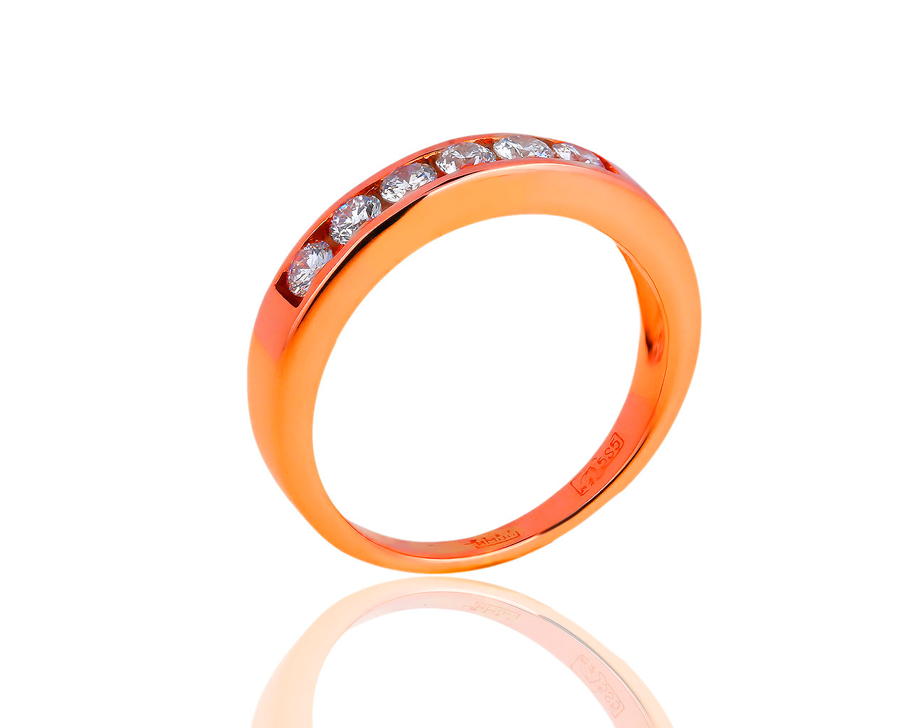 Стильное золотое кольцо с бриллиантами 0.36ct