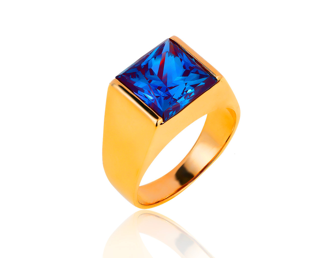 Золотое кольцо с синтетическим александритом 6.16ct 310519/17 Золотое кольцо с синтетическим александритом 6.16ct 310519/17