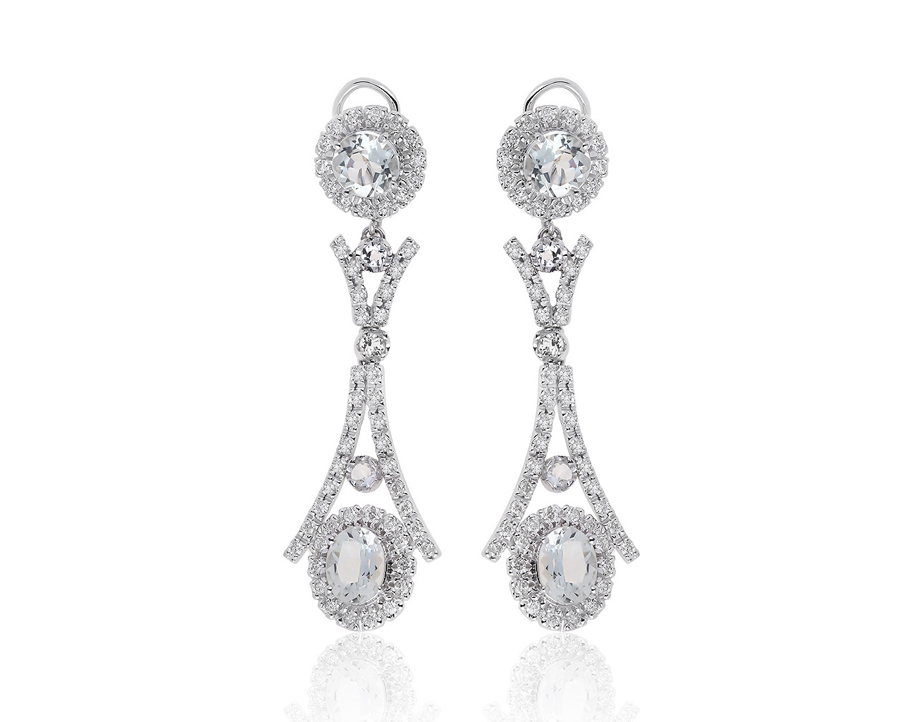 Роскошные золотые серьги с кварцами 5.63ct 211219/5