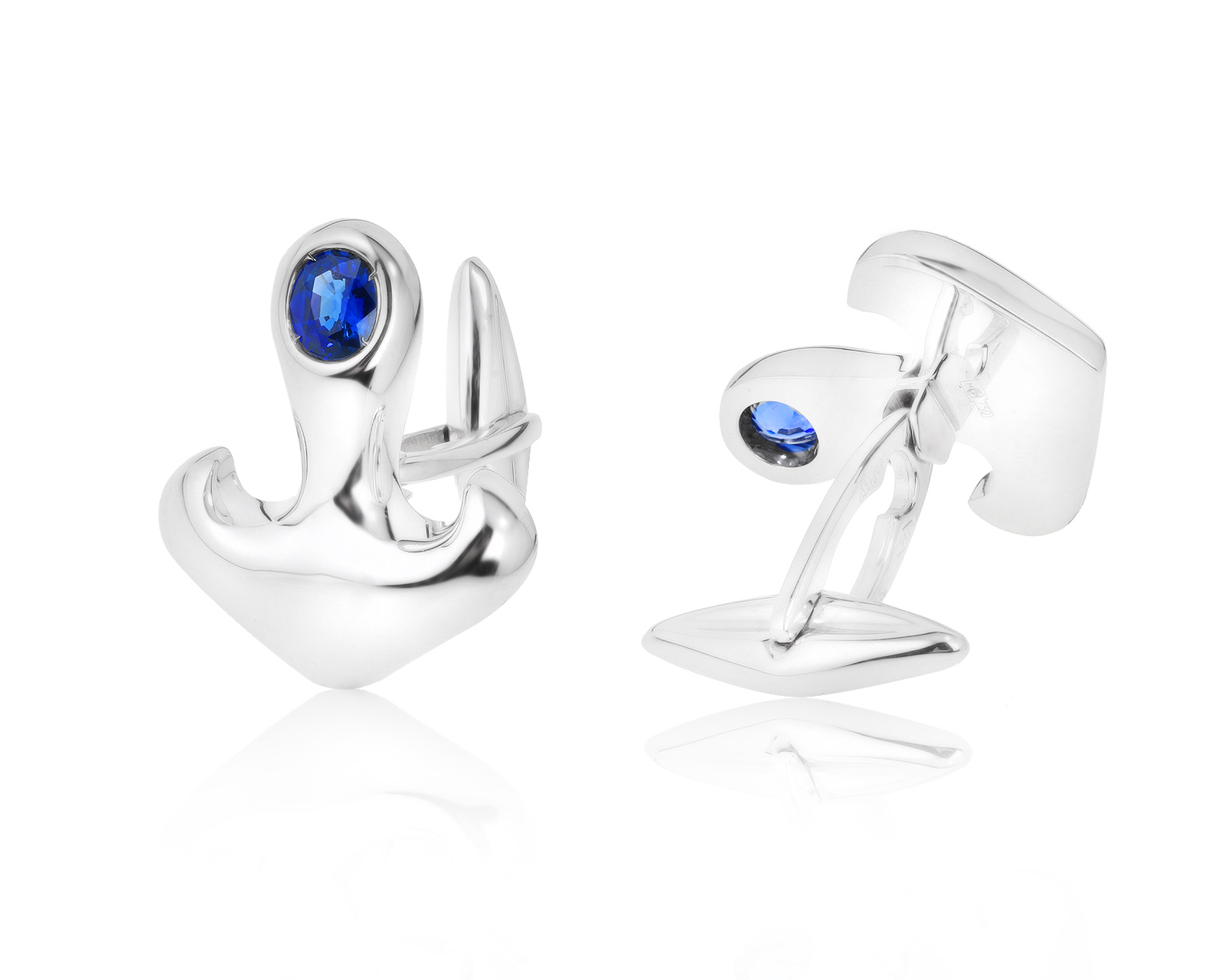 Оригинальные золотые запонки с сапфирами 0.94ct Leo Pizzo 220921/2 Оригинальные золотые запонки с сапфирами 0.94ct Leo Pizzo 220921/2