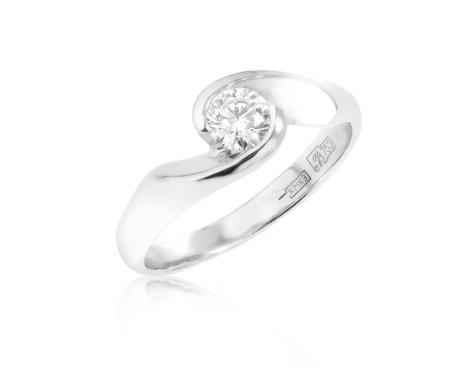 Золотое кольцо с бриллиантом 0.30ct 180825/13