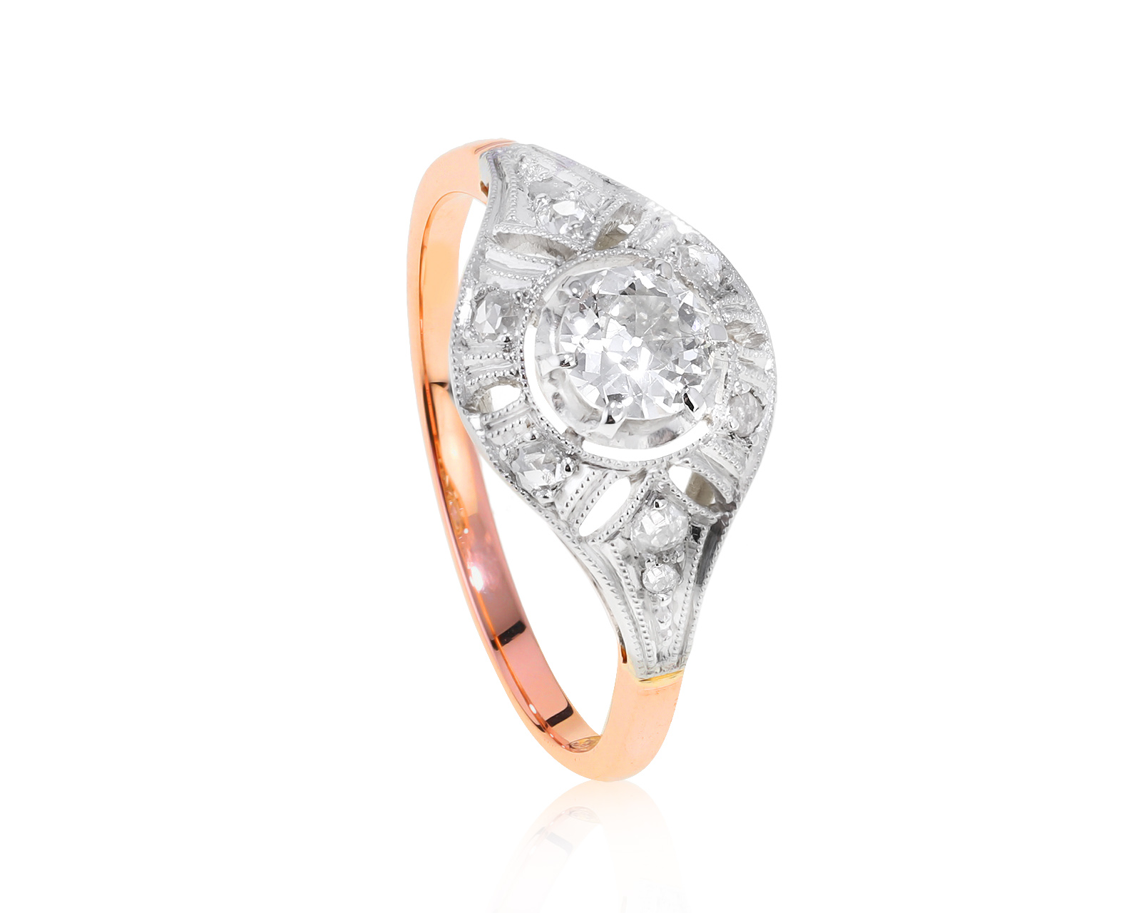 Роскошное золотое кольцо с бриллиантами 0.46ct СССР