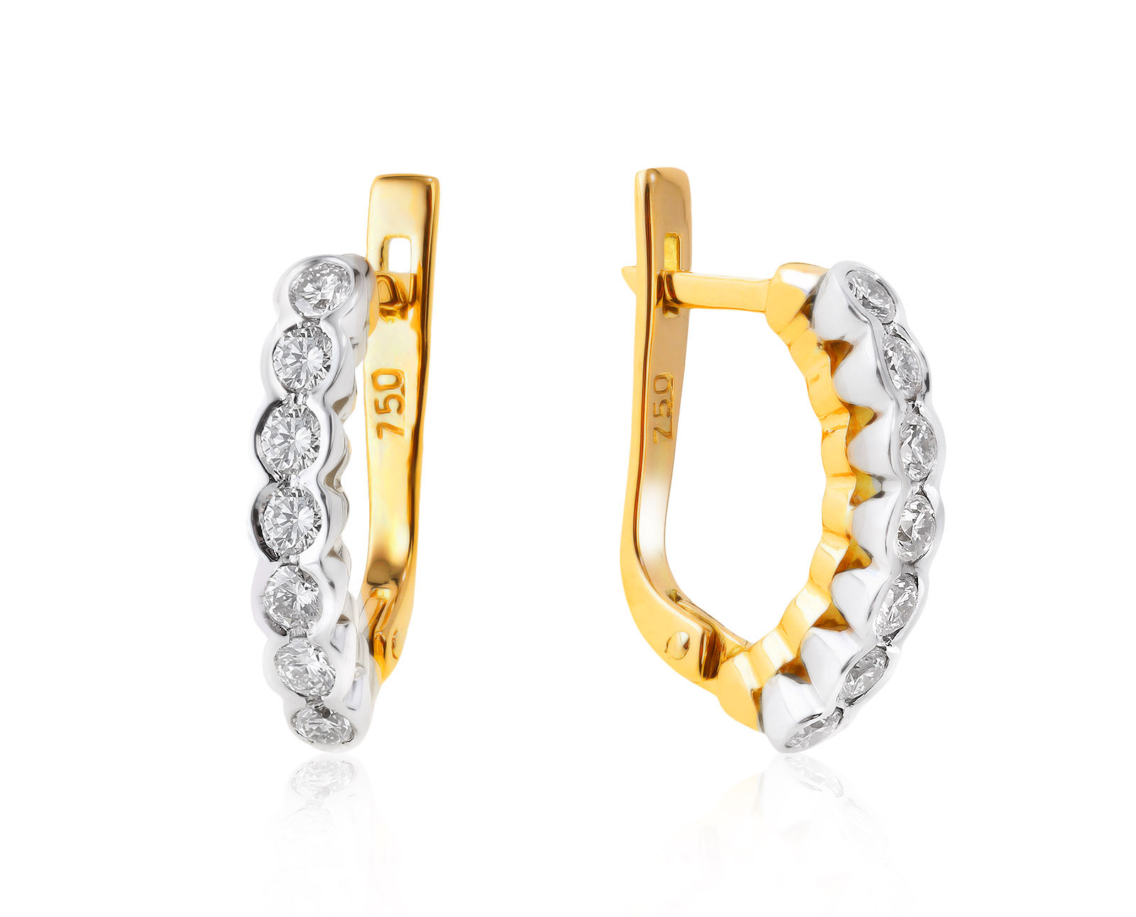 Идеальные золотые серьги с бриллиантами 0.85ct 230821/9