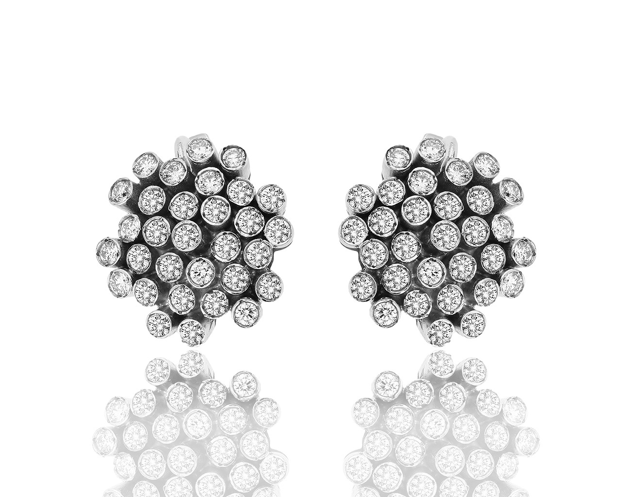 Прелестные золотые серьги с бриллиантами 3.10ct 090818/4