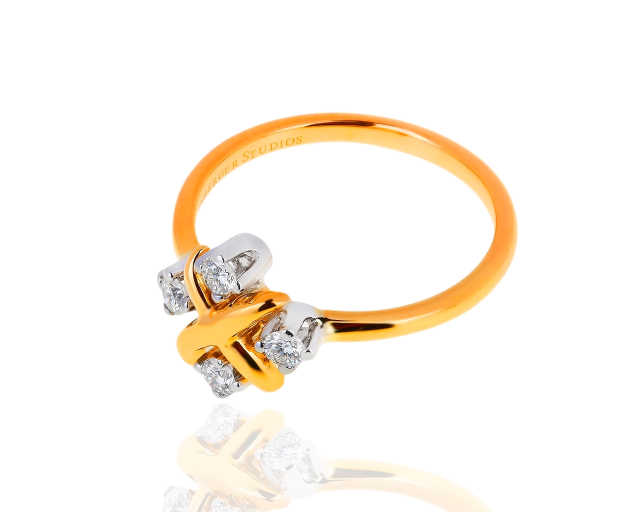 Кольцо из золота и платины с бриллиантами 0.22ct Tiffany&Co