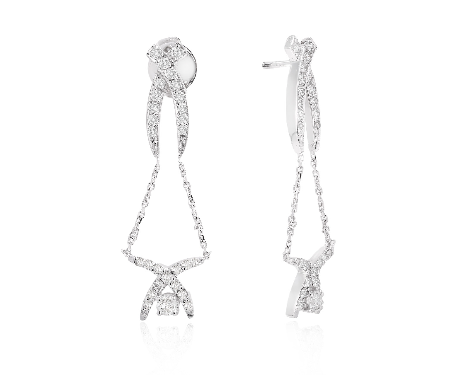 Оригинальные золотые серьги с бриллиантами 0.82ct Roberto Bravo