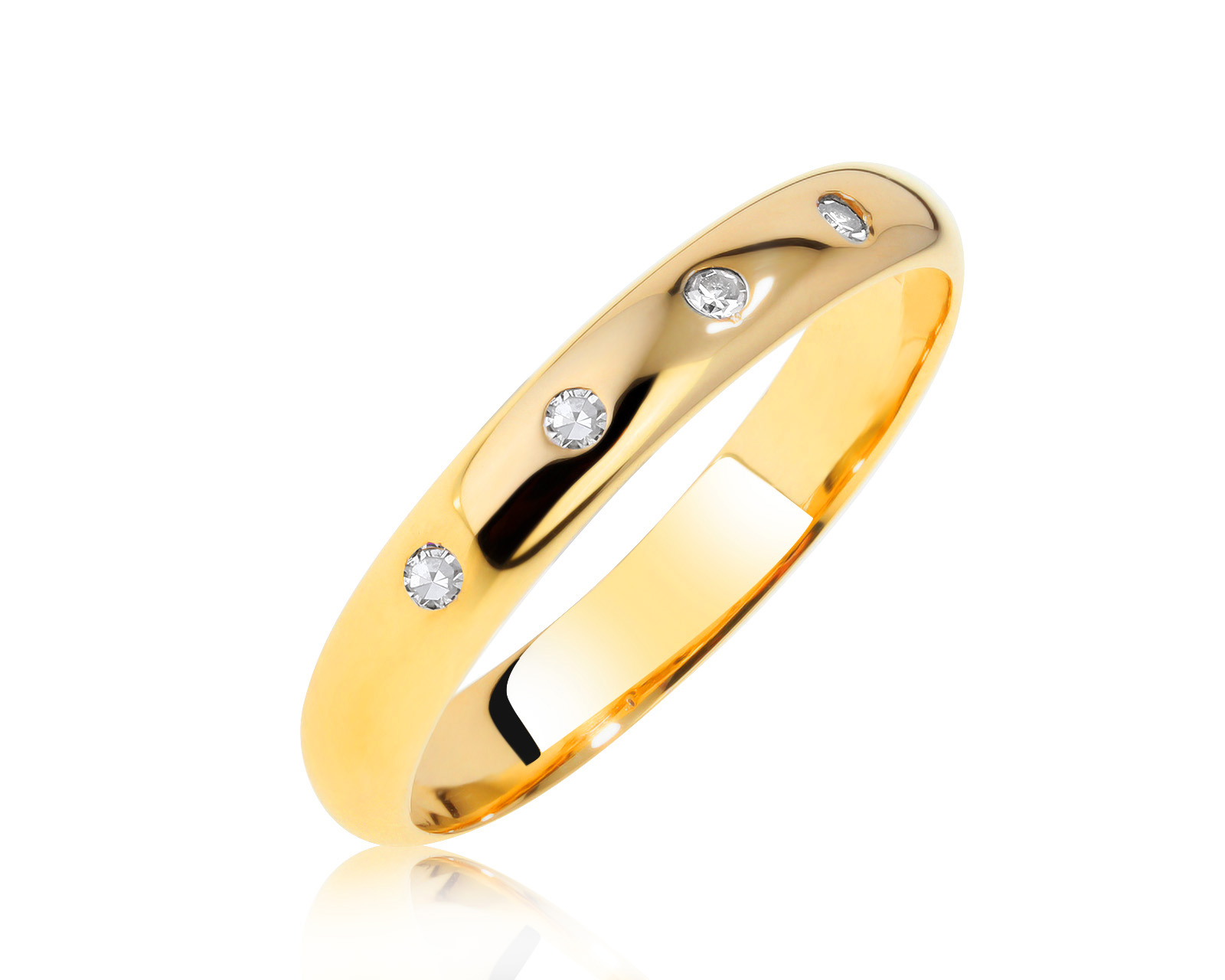 Элегантное золотое кольцо с бриллиантами 0.06ct
