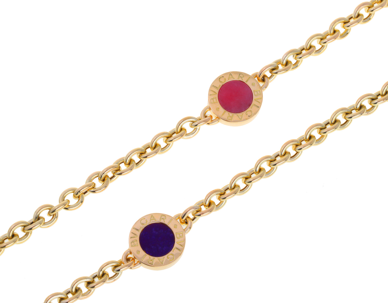 Оригинальное золотое колье с цветными камнями Bvlgari 020721/5