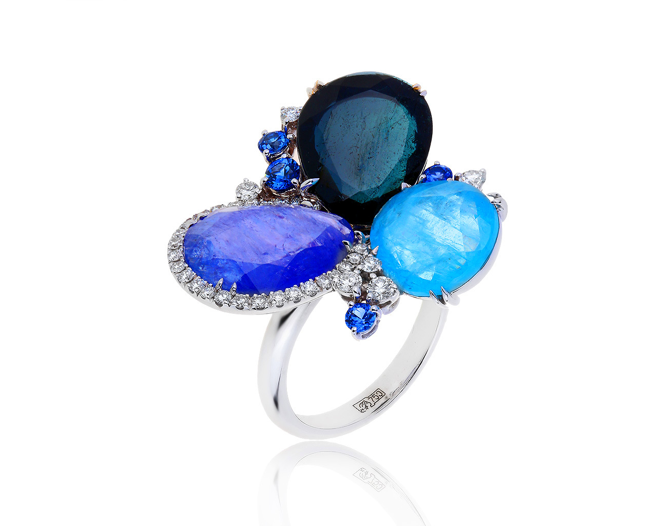 Оригинальное золотое кольцо с бриллиантами 0.54ct Crivelli 090819/48