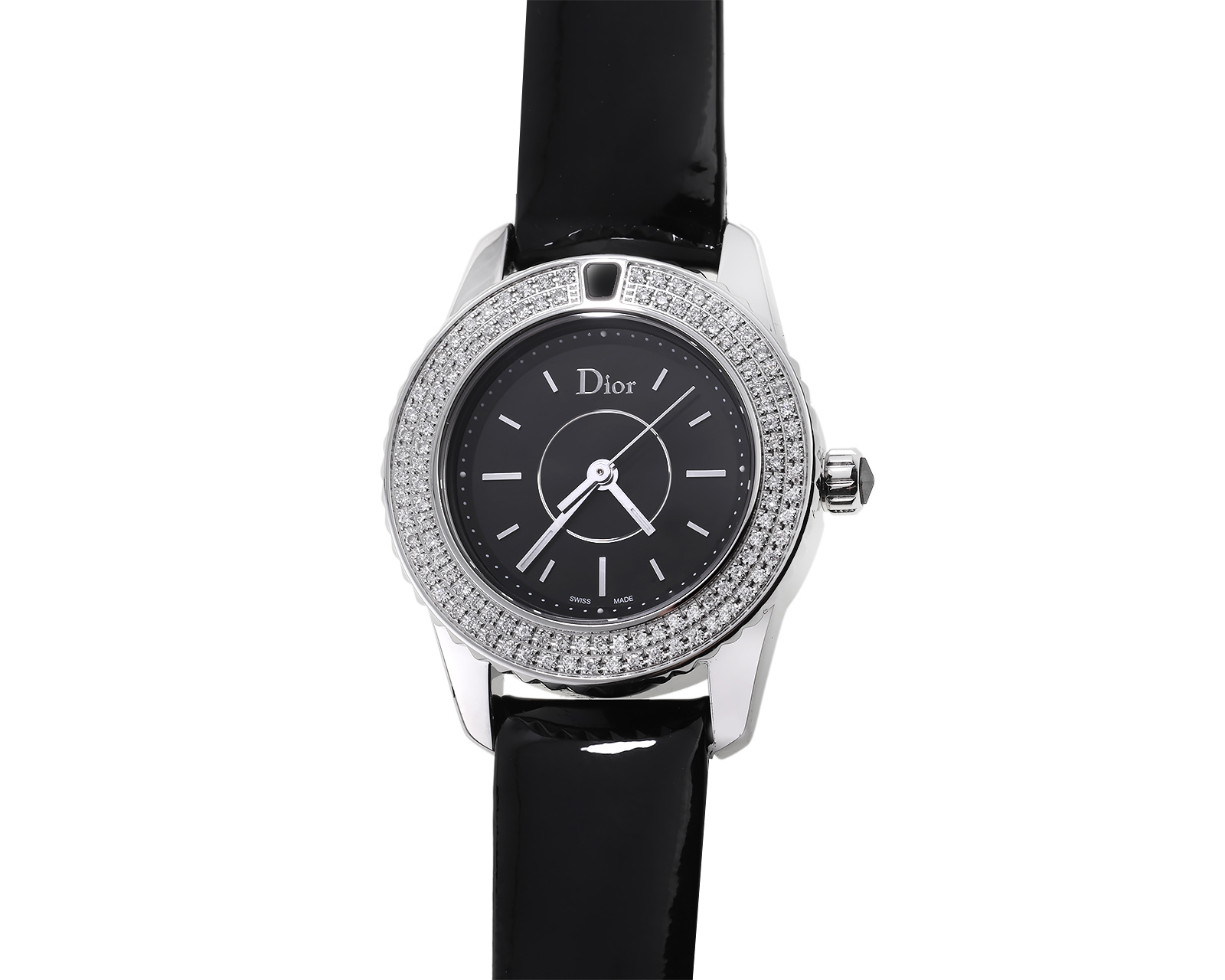 Оригинальные стальные часы с бриллиантами 0.44ct Dior Christal 310324/19 Оригинальные стальные часы с бриллиантами 0.44ct Dior Christal 310324/19