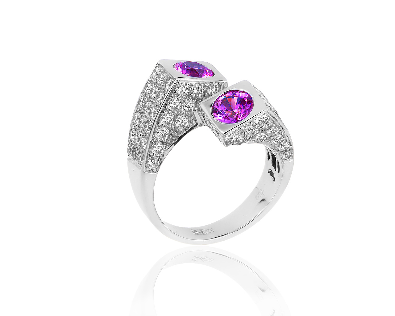 Оригинальное золотое кольцо с бриллиантами 2.25ct и сапфирами 1.60ct Roberto Coin 160419/23