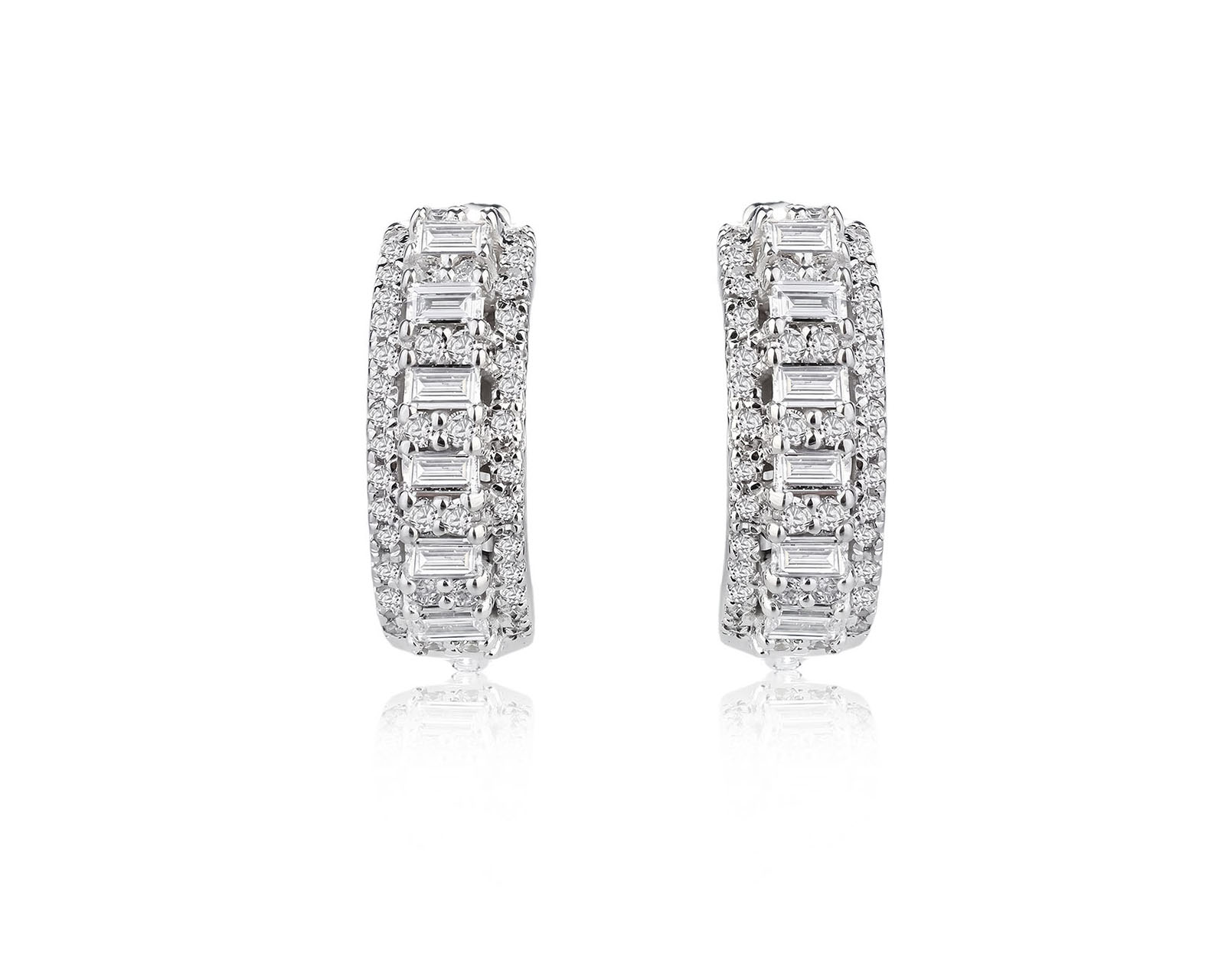 Оригинальные золотые серьги с бриллиантами 0.84ct МЮЗ Flaming ice 140726/1